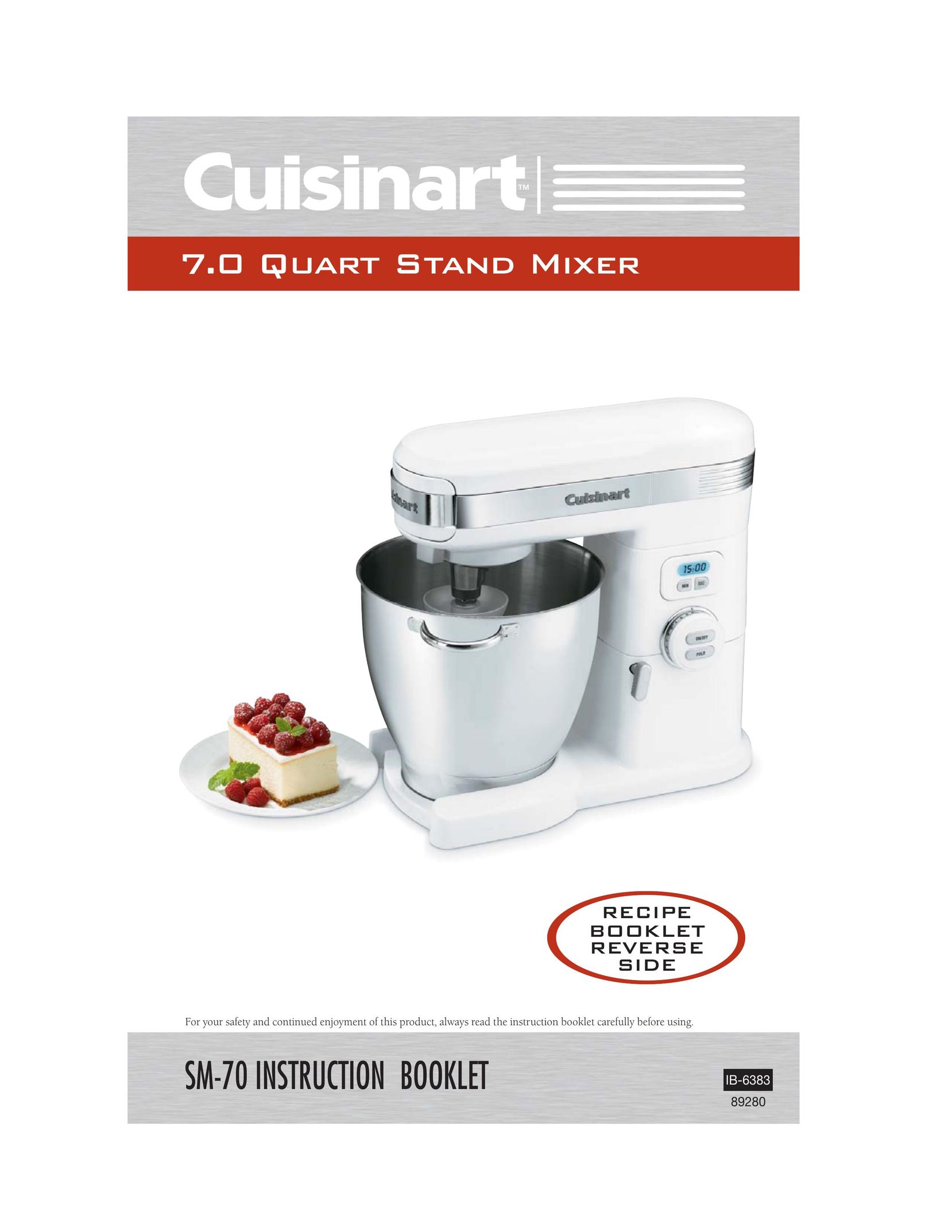 Cuisinart SM-70 Mixer User Manual