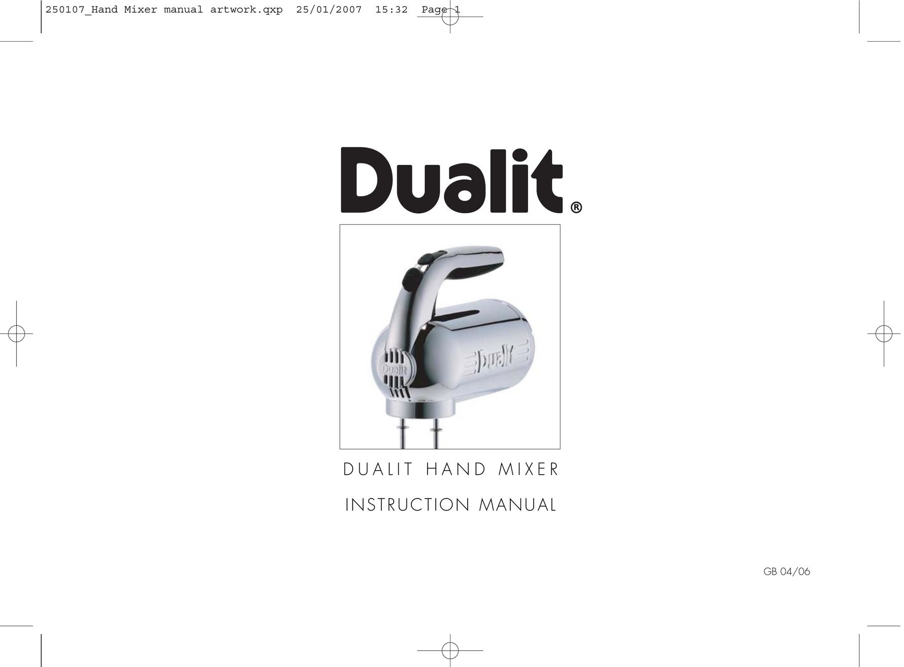 Dualit GB 04/06 Mixer User Manual