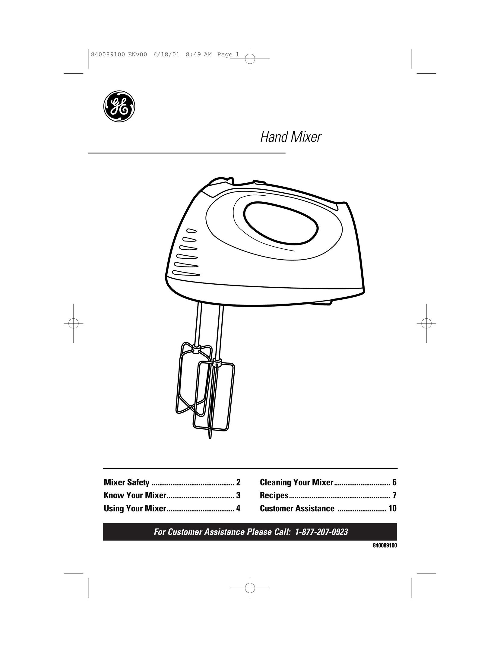 GE 106742 Mixer User Manual