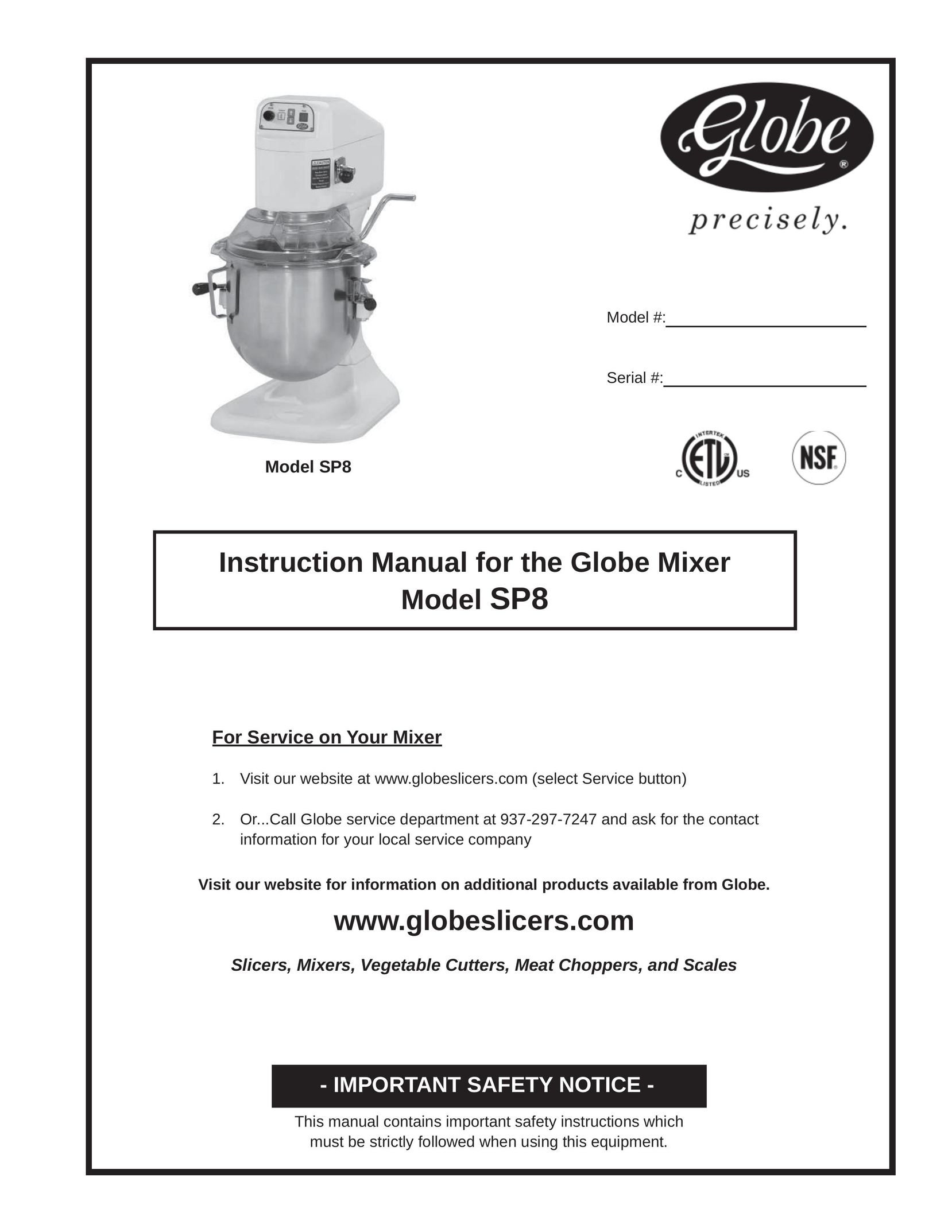 Globe SP8 Mixer User Manual