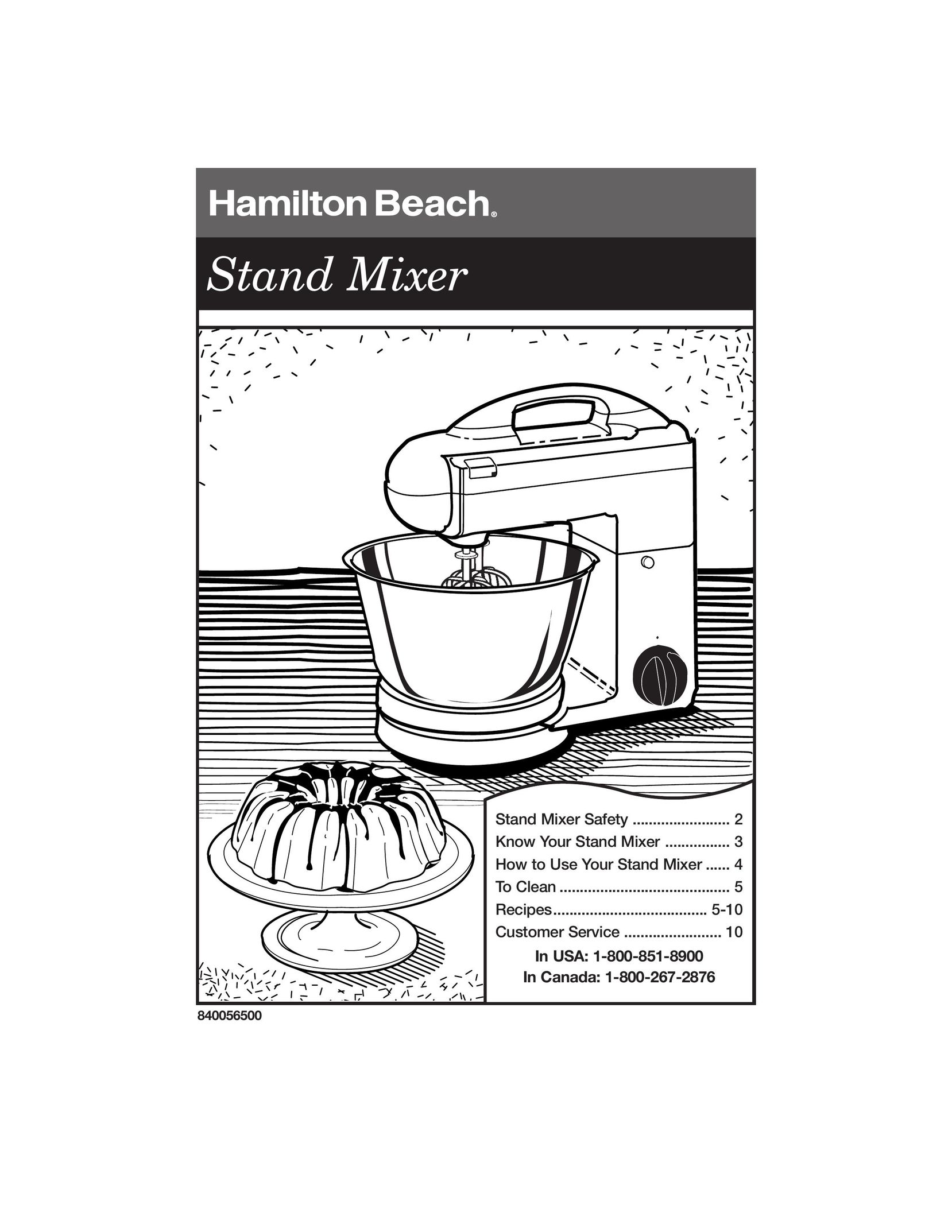 Hamilton Beach 840056500 Mixer User Manual