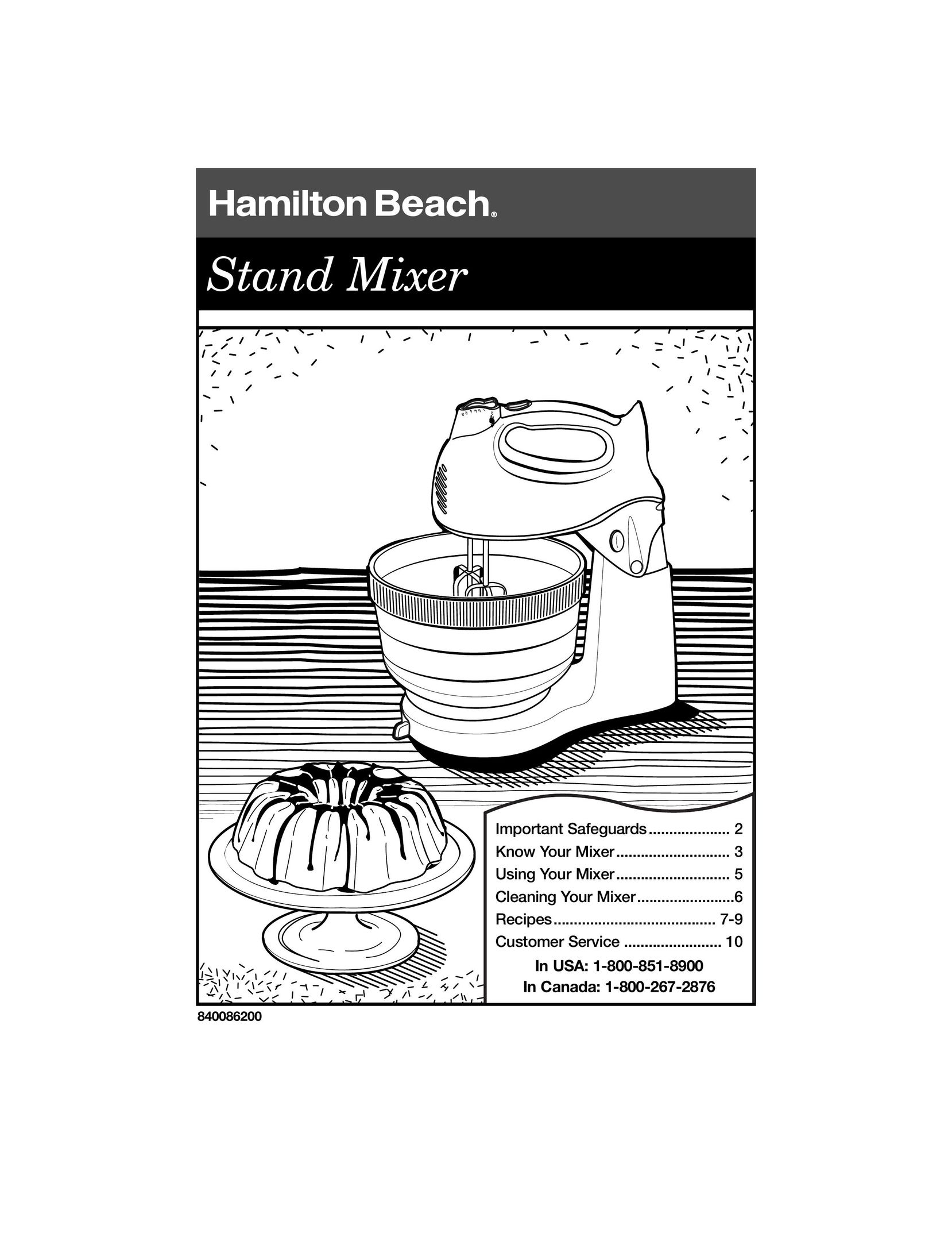Hamilton Beach 840086200 Mixer User Manual