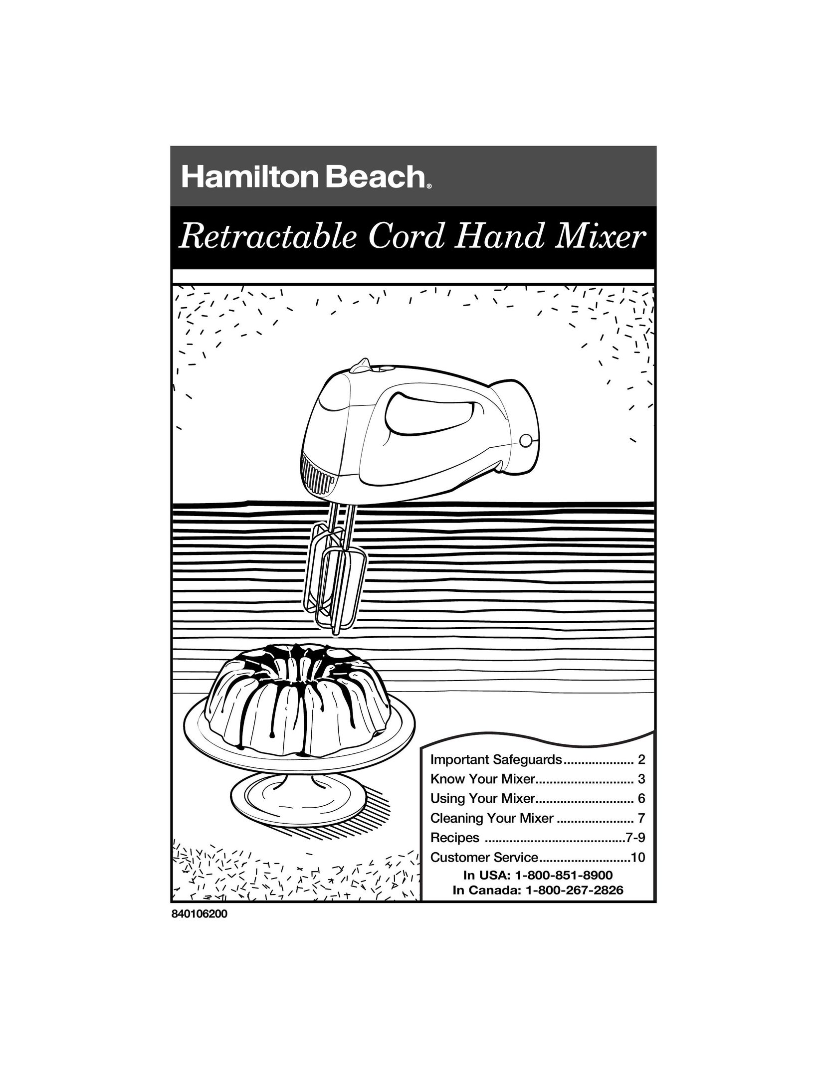 Hamilton Beach 840106200 Mixer User Manual