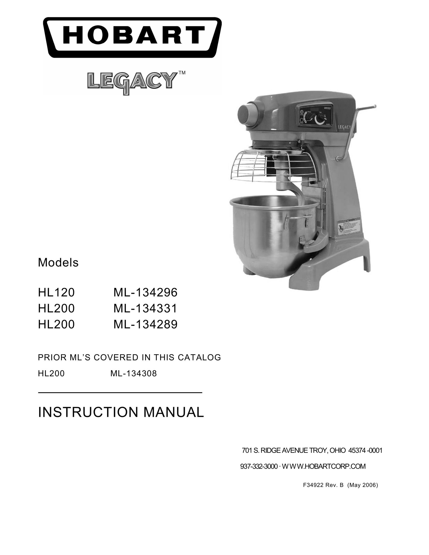 Hobart HL120 Mixer User Manual