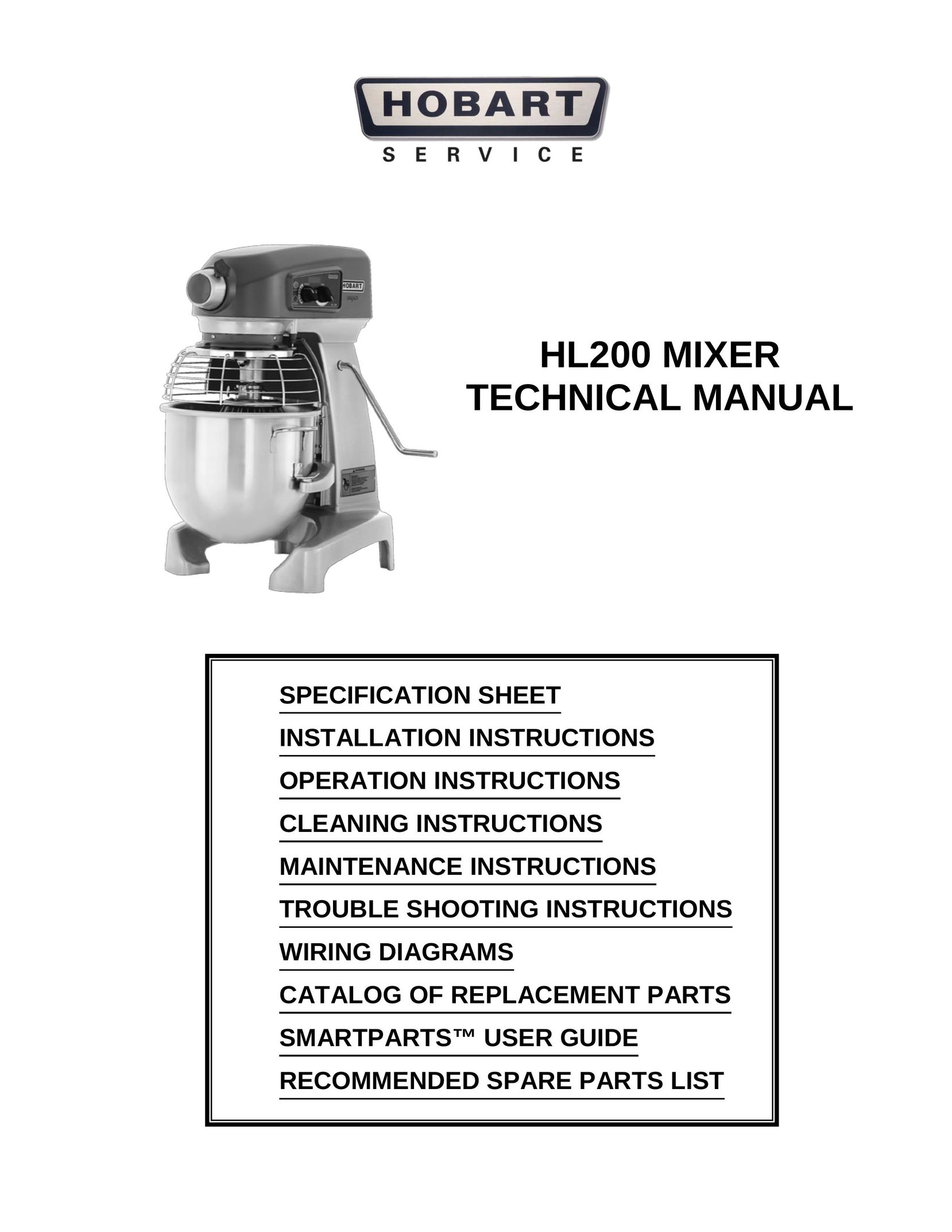 Hobart HL200 Mixer User Manual