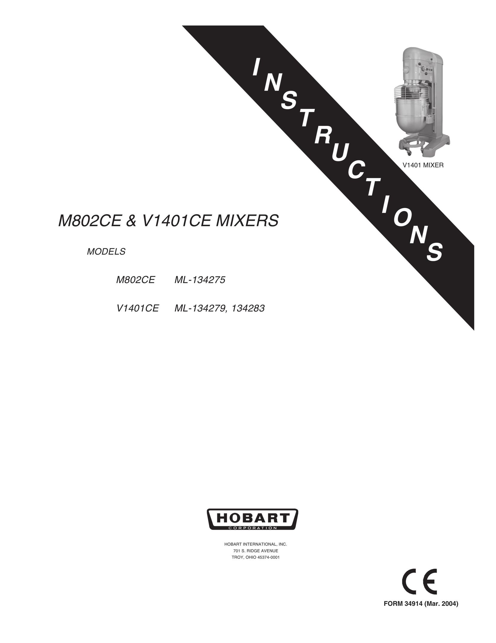 Hobart M802CE Mixer User Manual