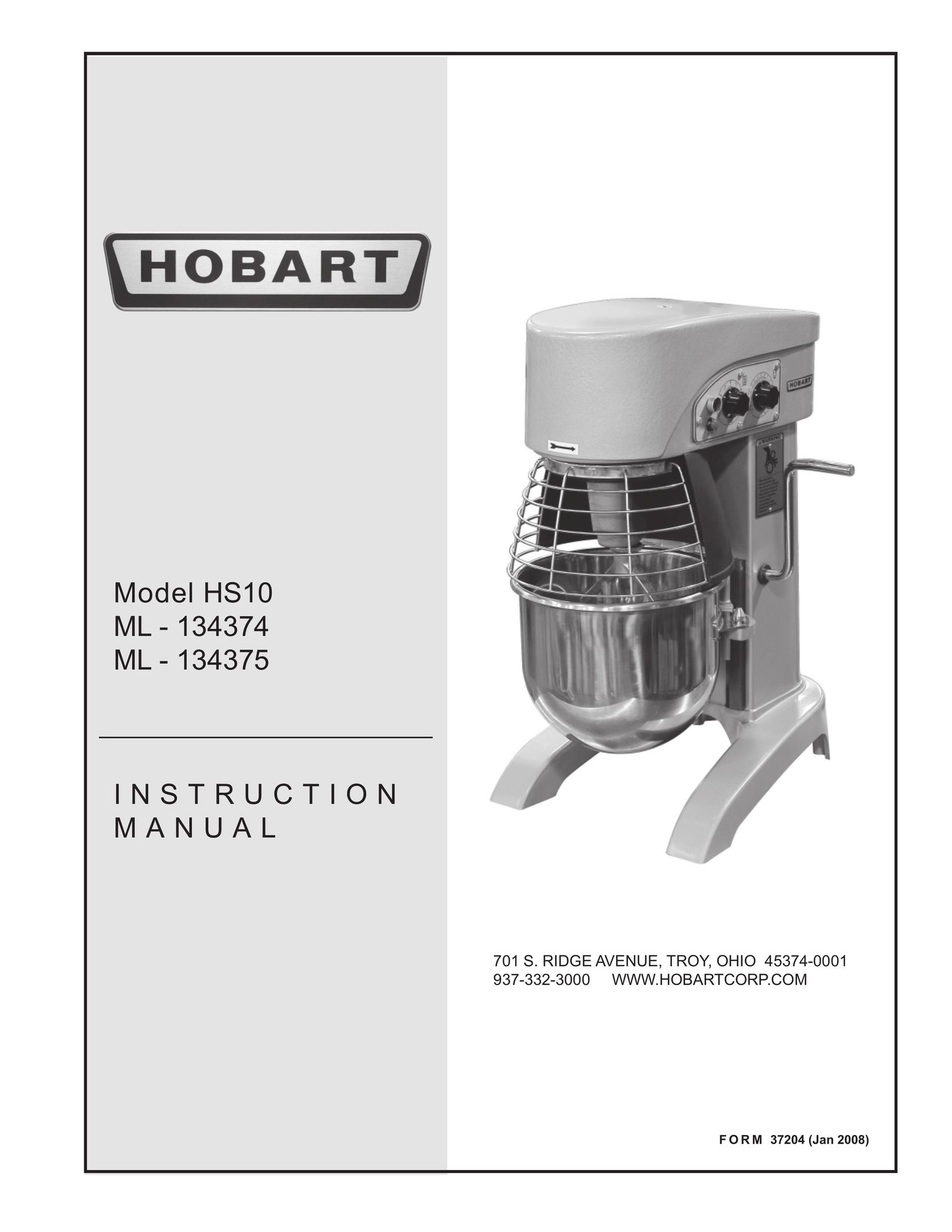 Hobart ML - 134374 Mixer User Manual