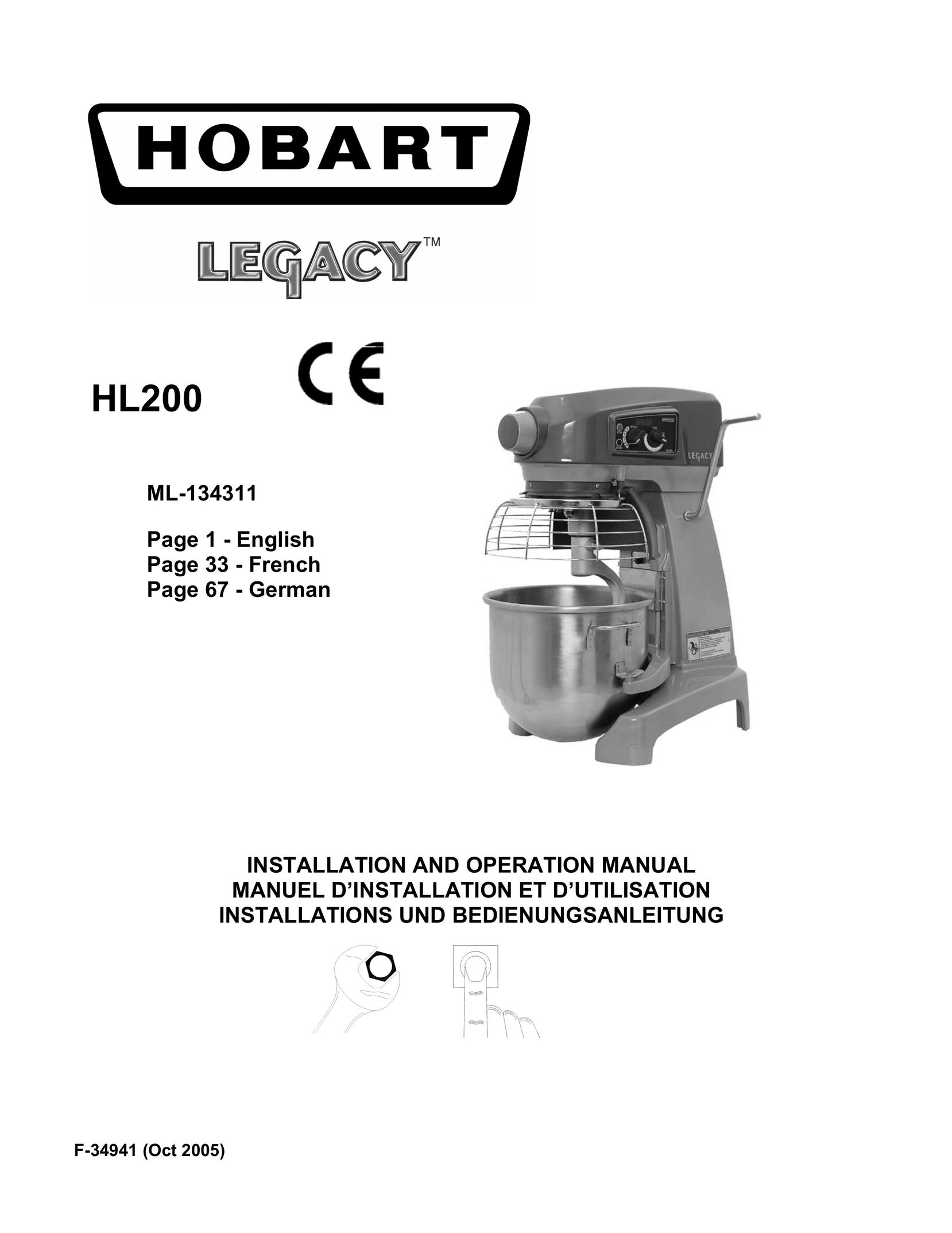 Hobart ML-134311 Mixer User Manual