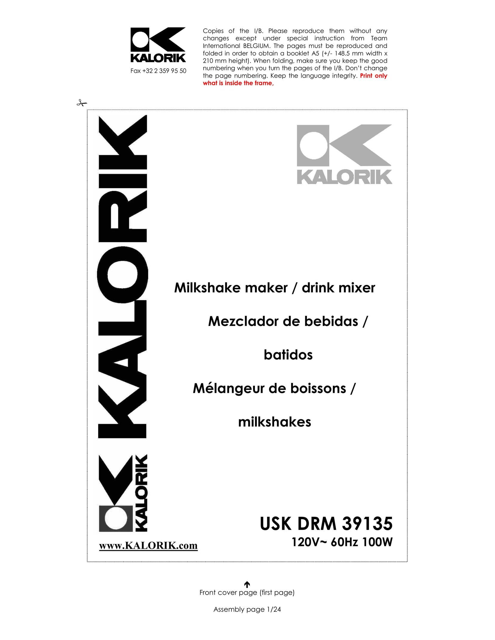 Kalorik USK DRM 39135 Mixer User Manual