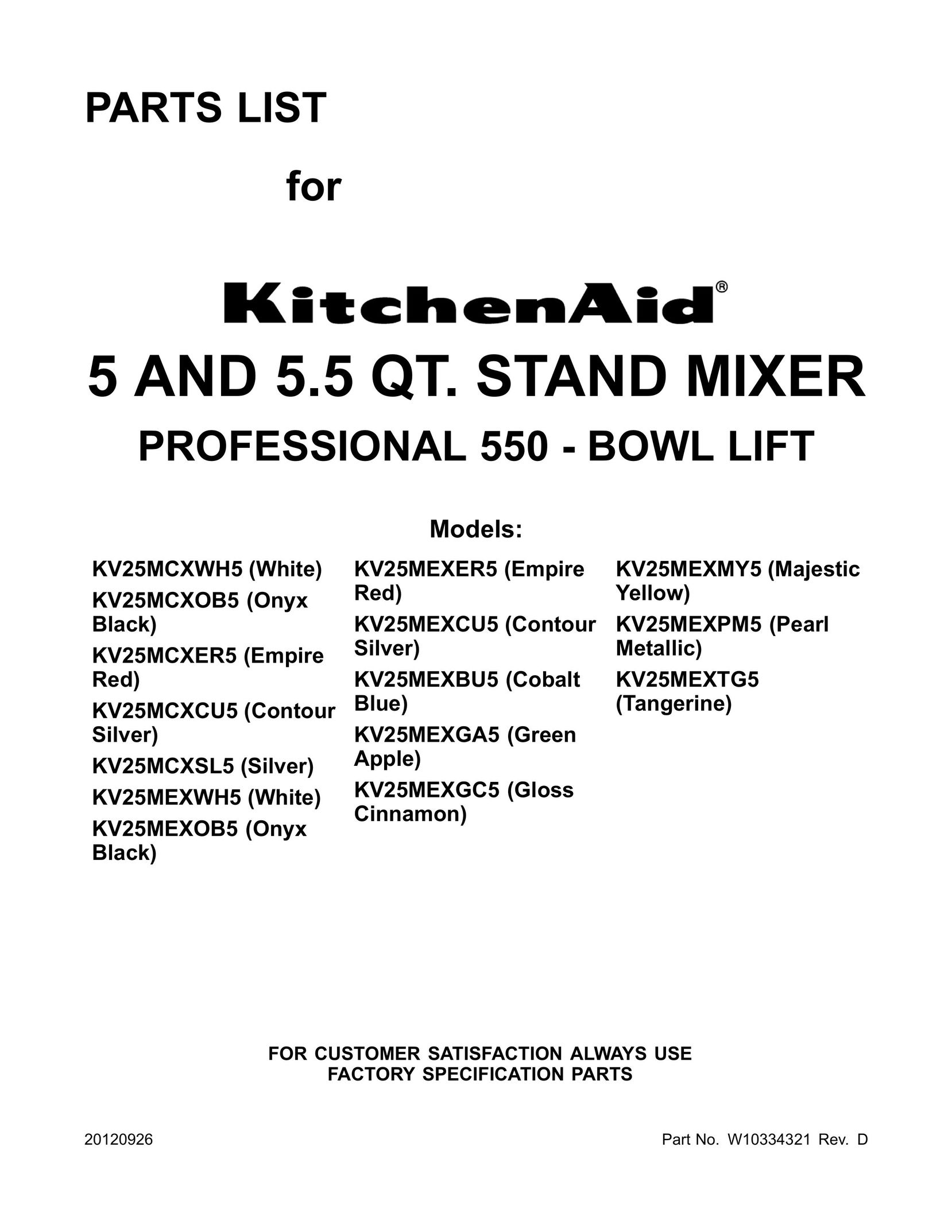 Maytag KV25MCXCU5 Mixer User Manual
