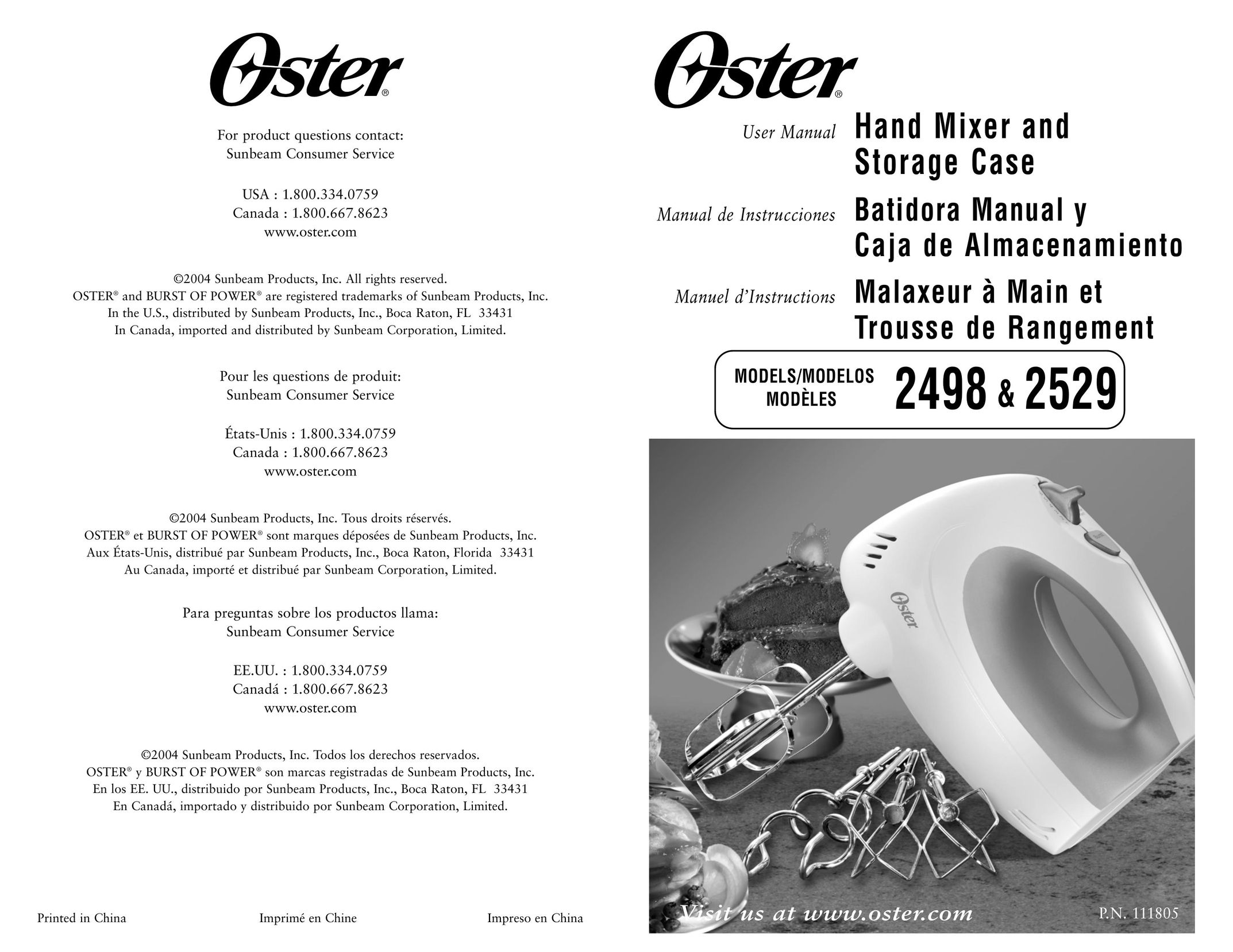 Oster 2498 Mixer User Manual