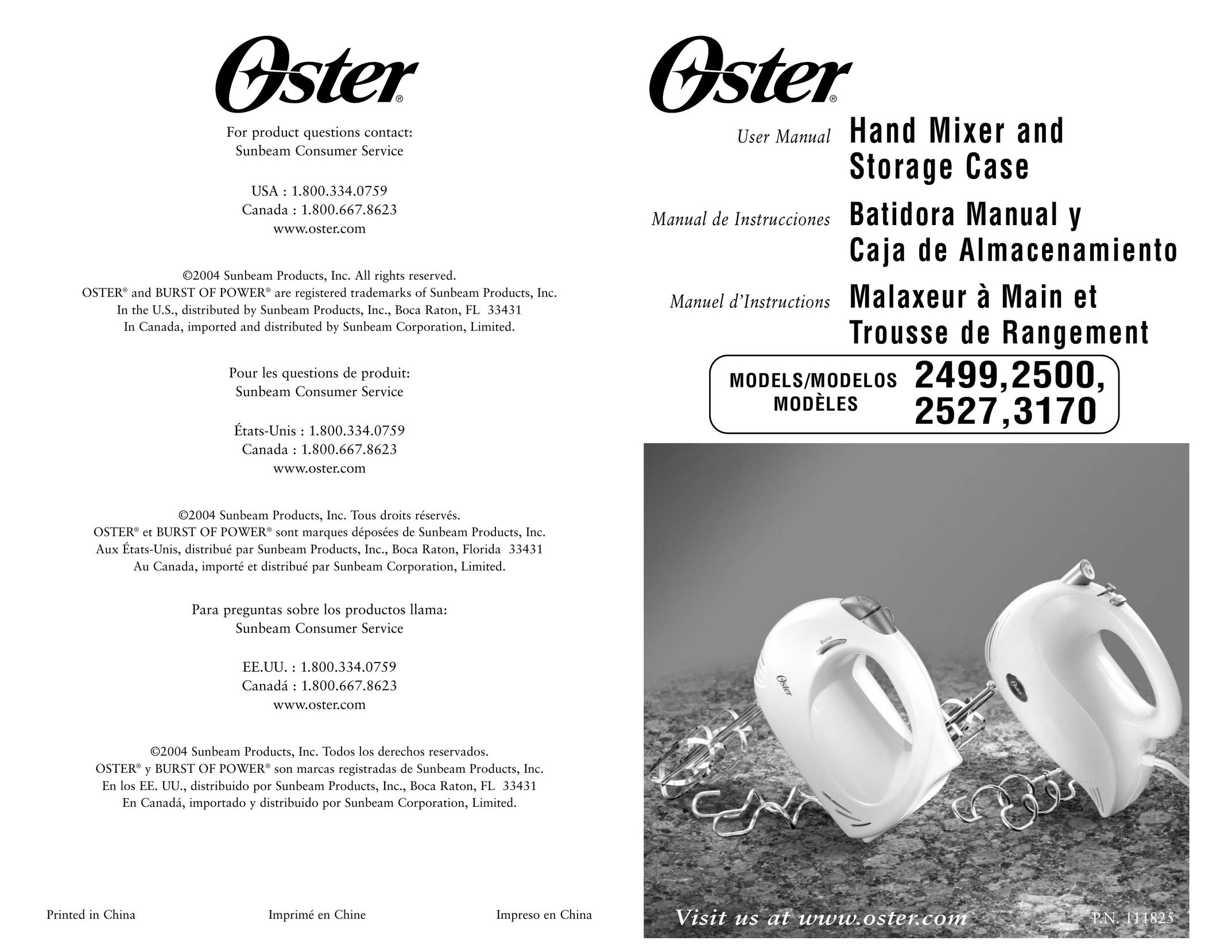 Oster 2527 Mixer User Manual
