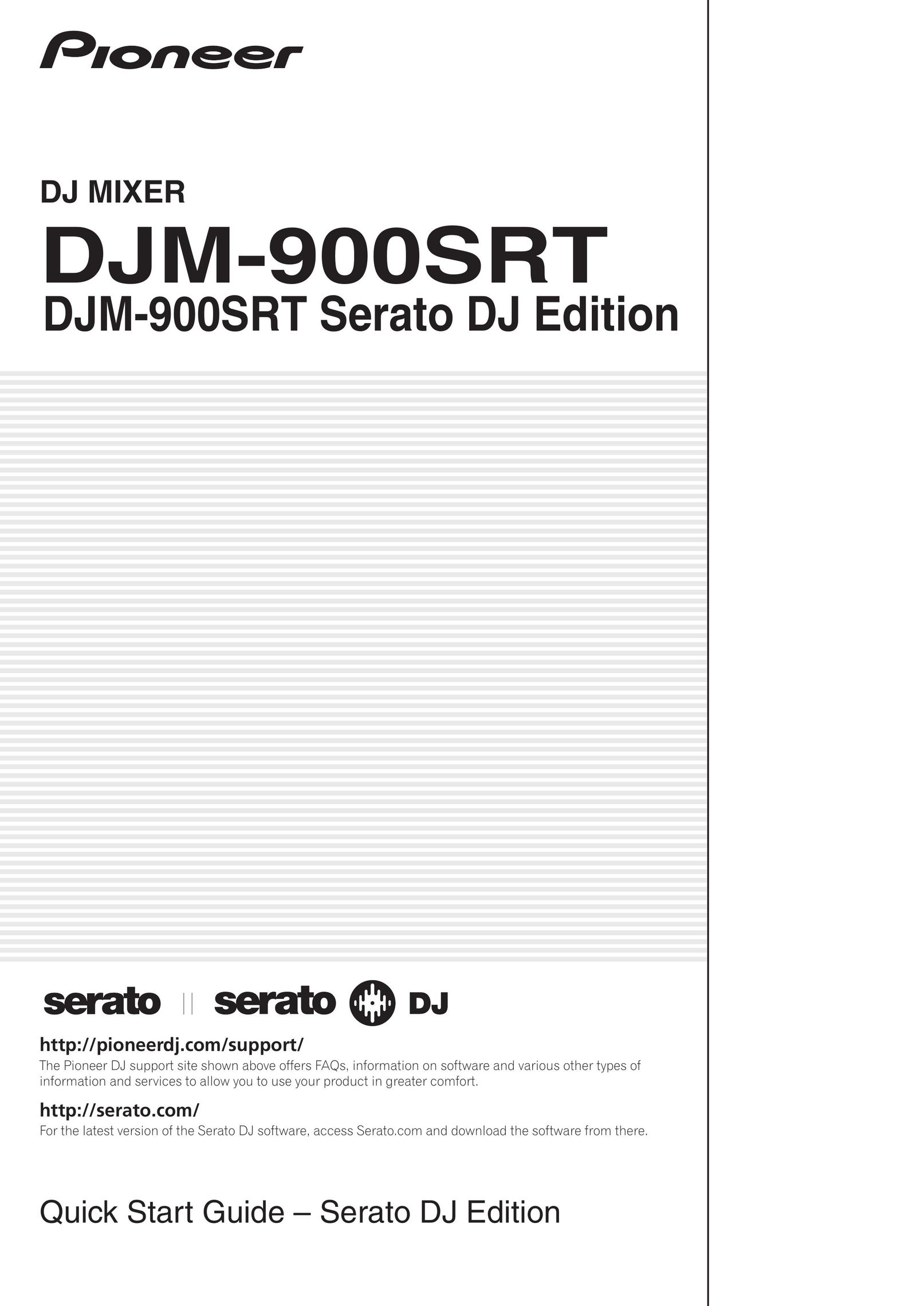 Pioneer DJM-900SRT Serato DJ Edition Mixer User Manual