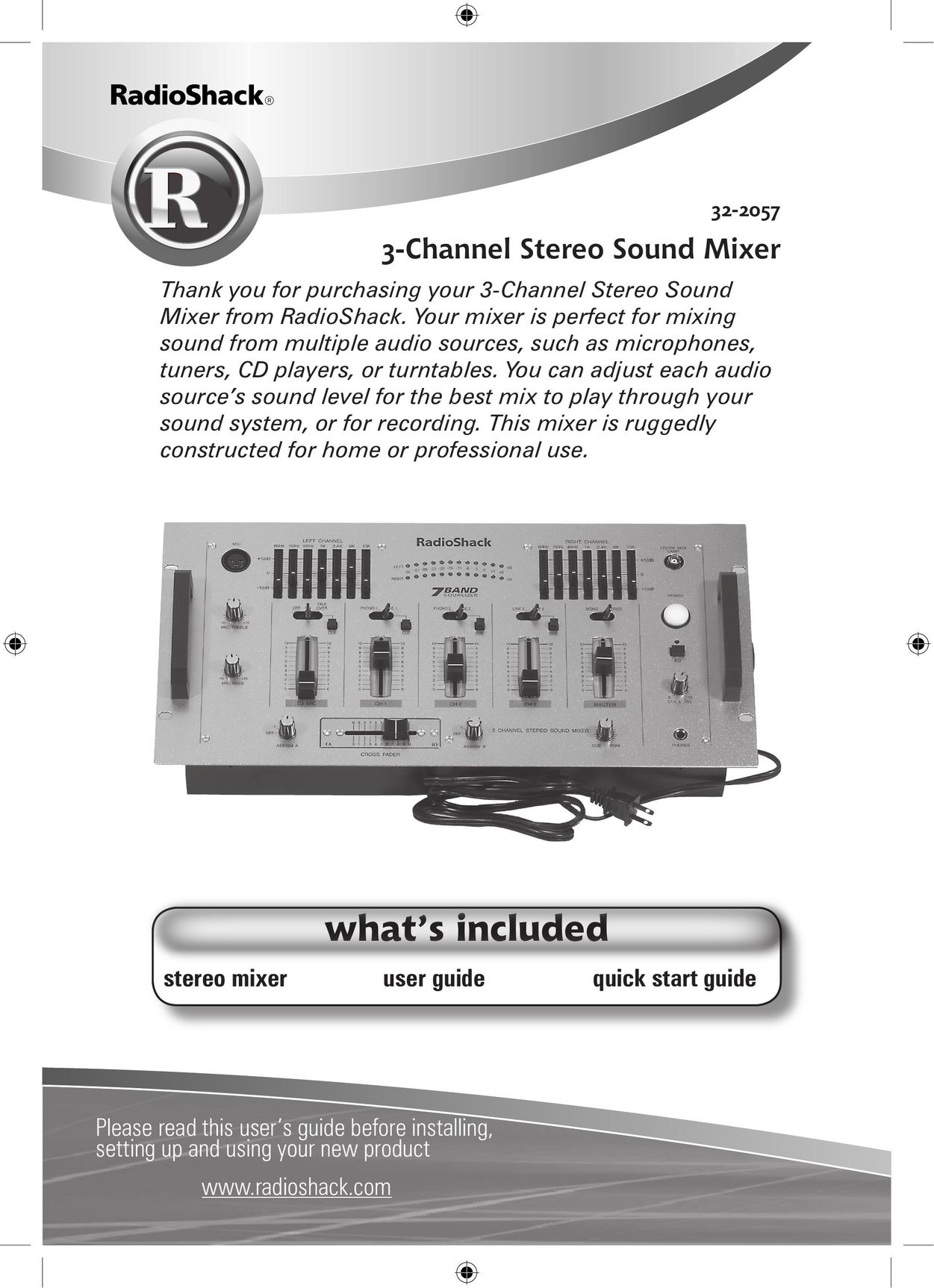 Radio Shack 32-2057 Mixer User Manual