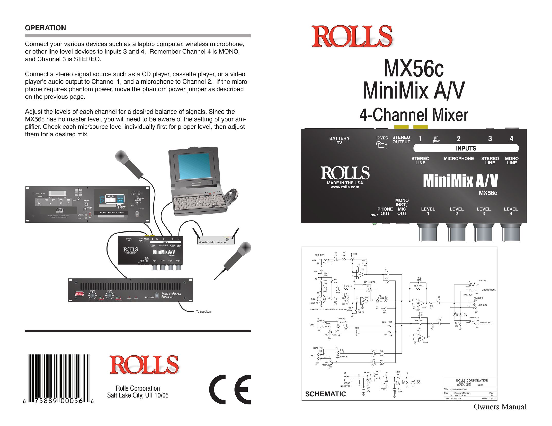 Rolls MX56C Mixer User Manual