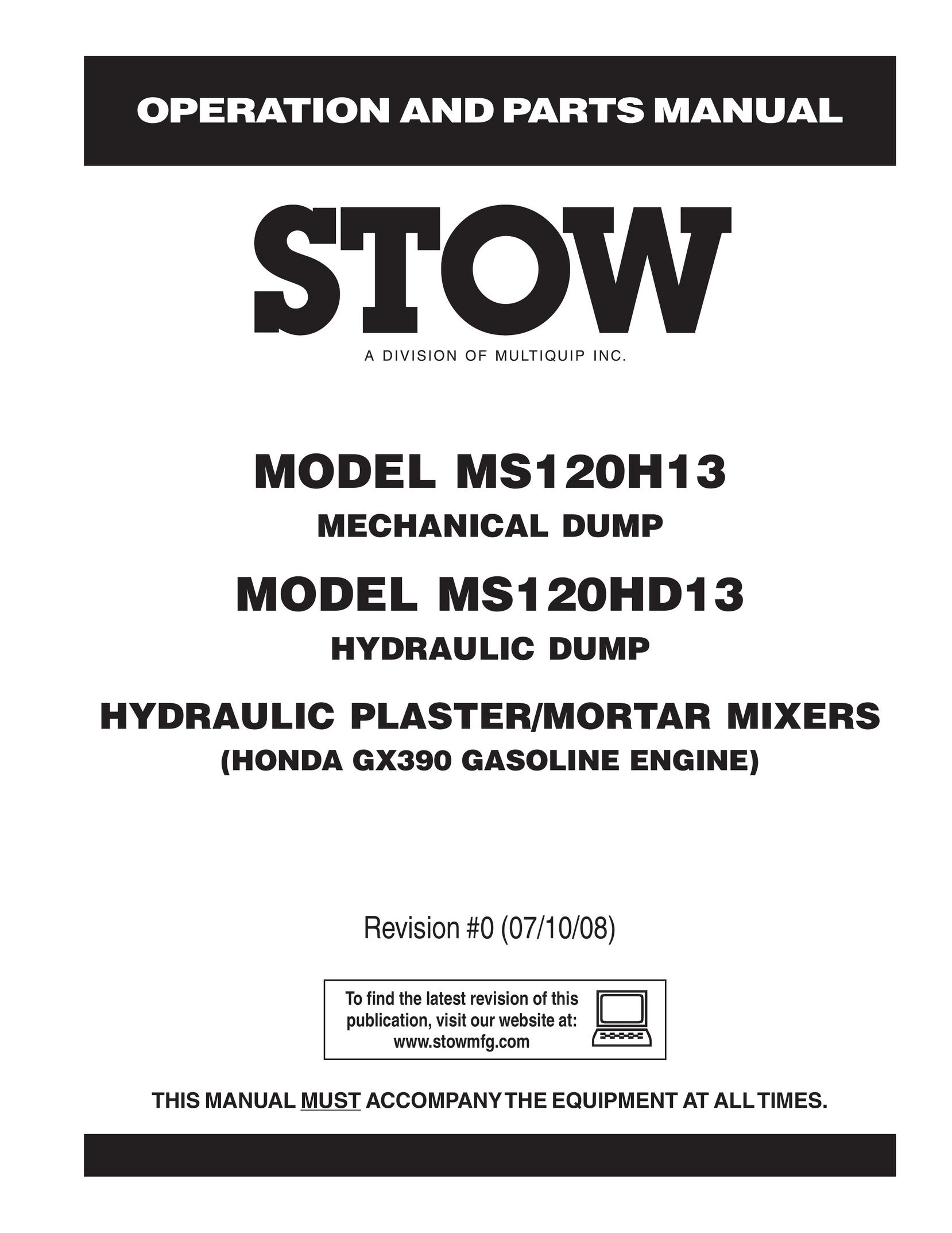 Stow MS120H13 Mixer User Manual