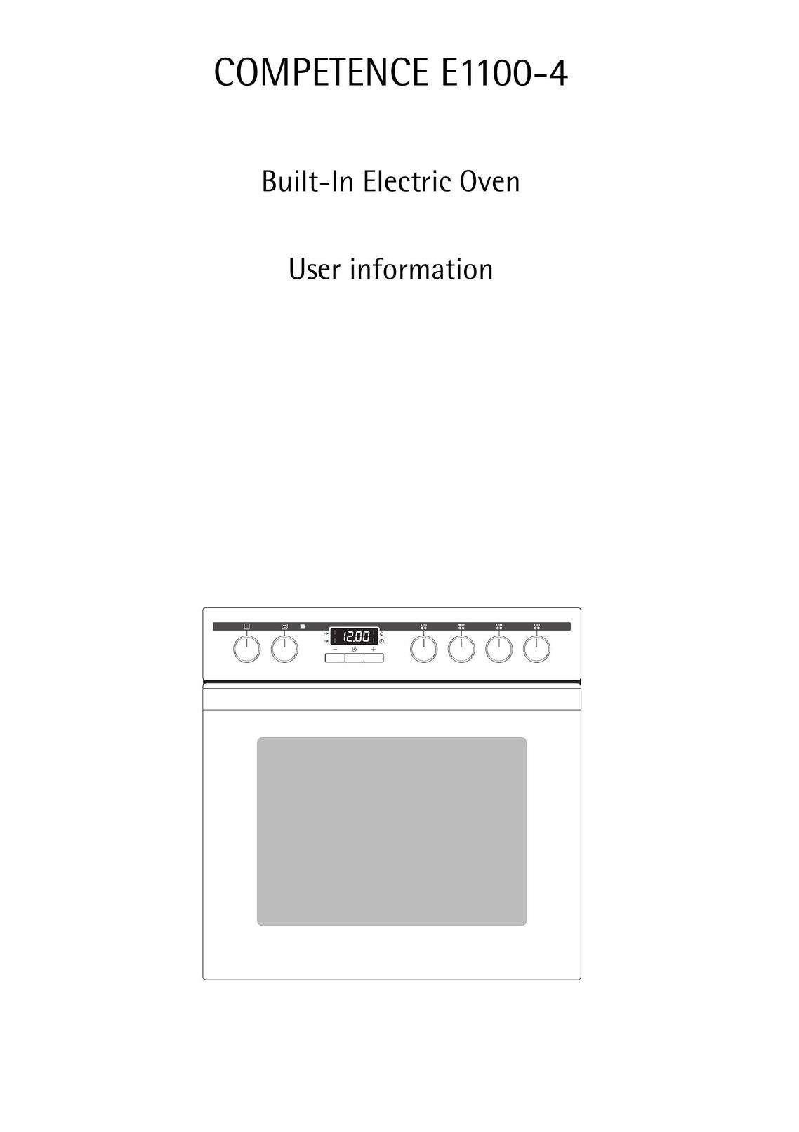 AEG E1100-4 Oven User Manual