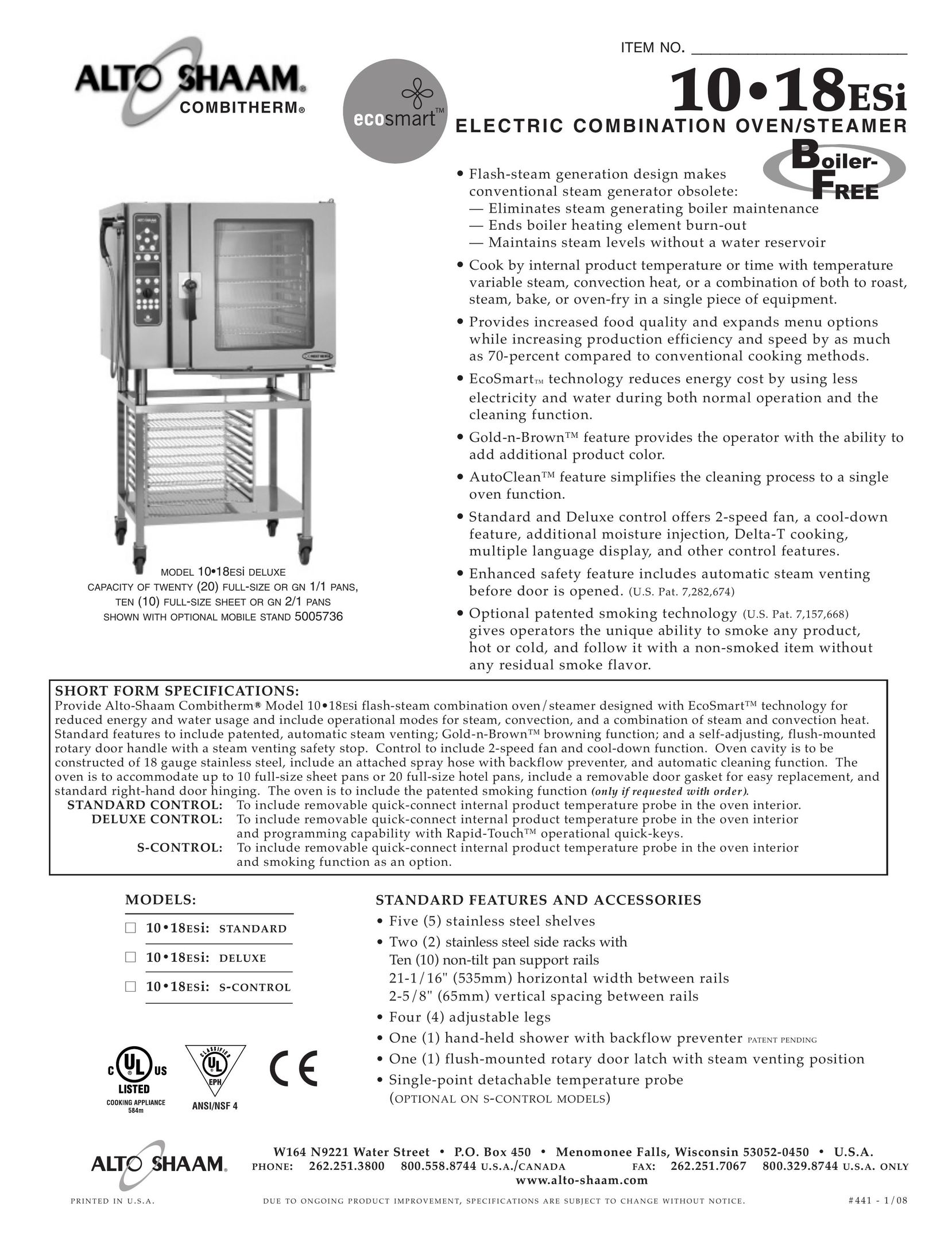Alto-Shaam 10.18ESi Oven User Manual