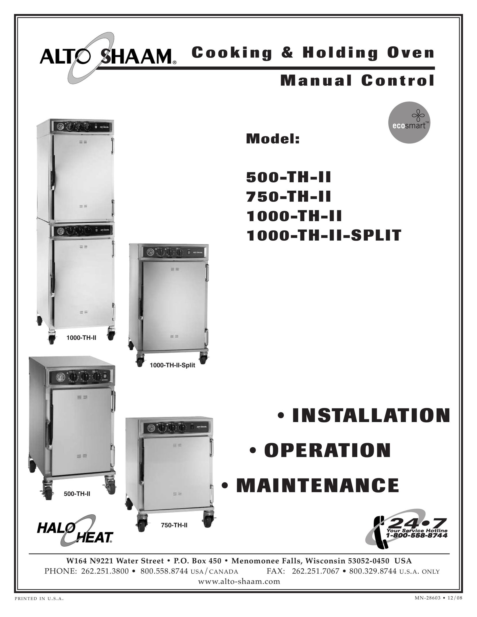 Alto-Shaam 1000-TH-II-SPLIT Oven User Manual