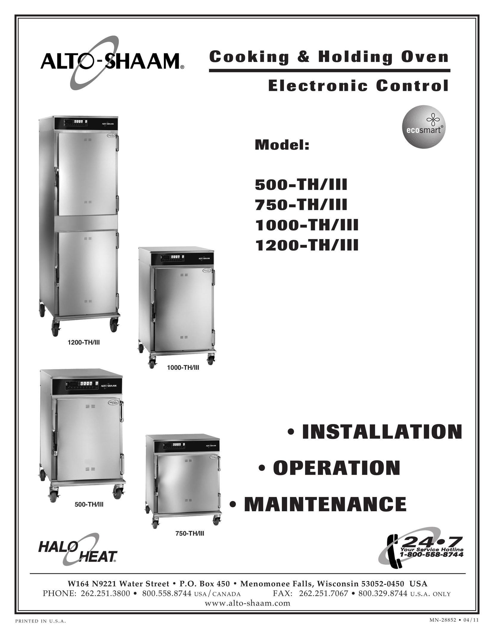 Alto-Shaam 1000-TH/III Oven User Manual