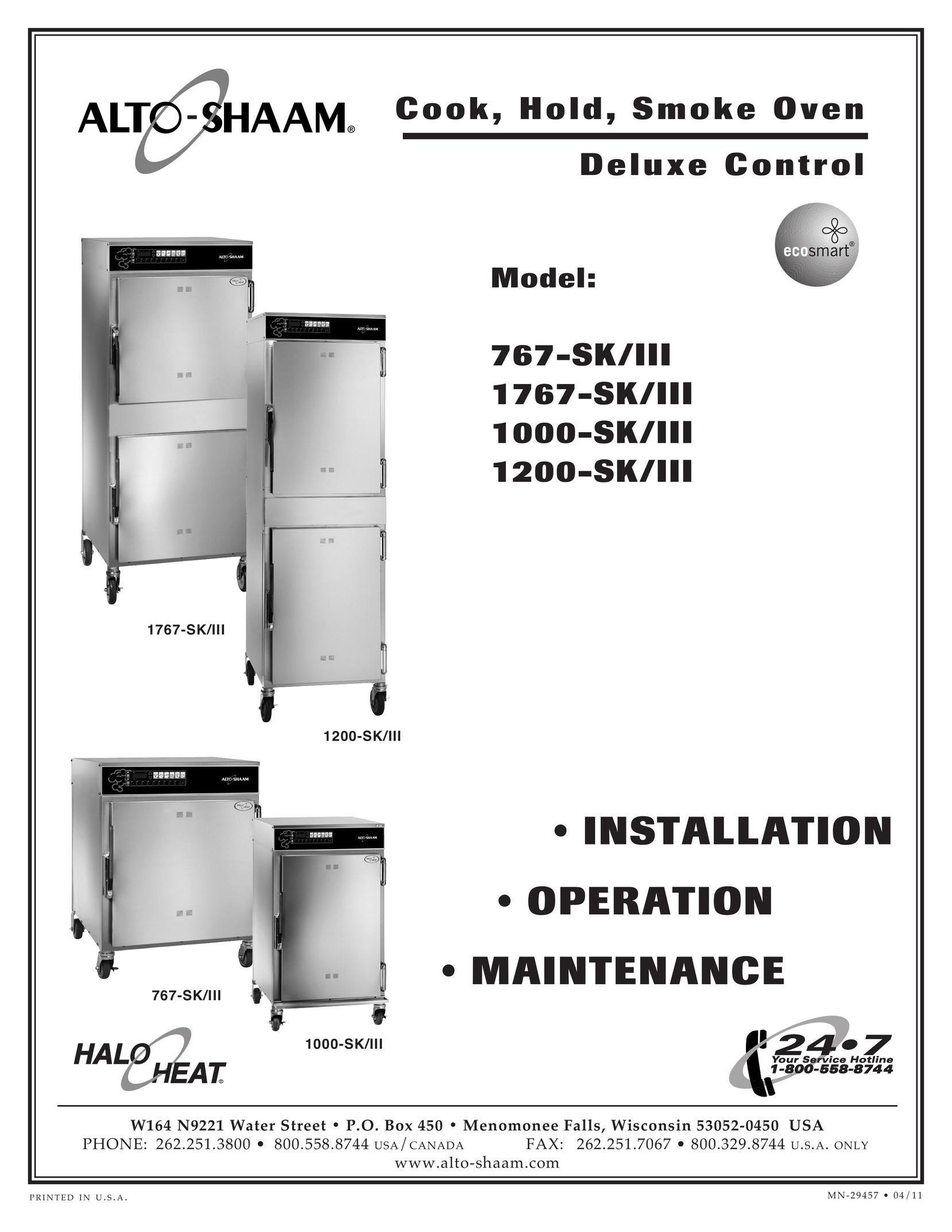 Alto-Shaam 1200-SK/III Oven User Manual
