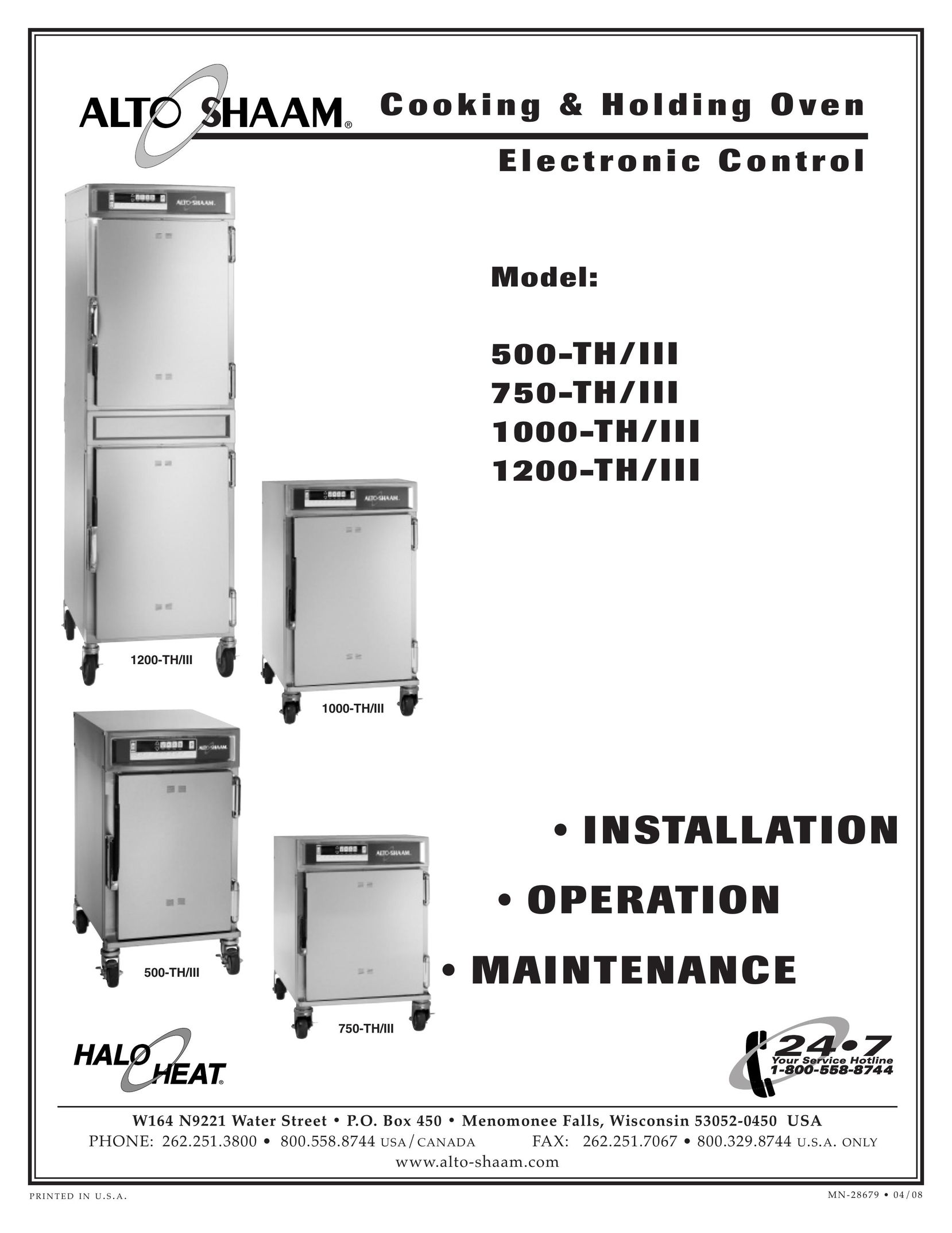 Alto-Shaam 1200-TH/III Oven User Manual