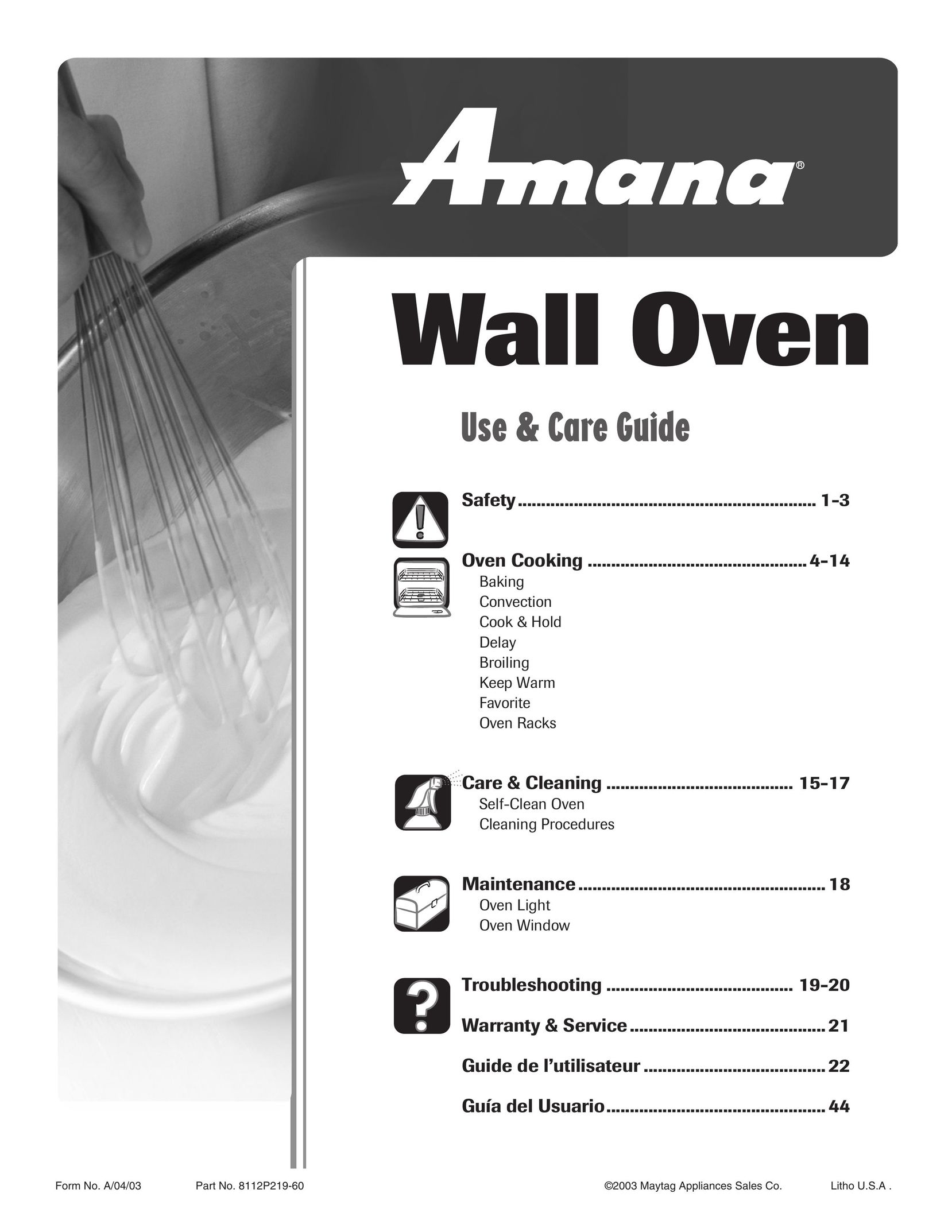 Amana Wall Oven Oven User Manual