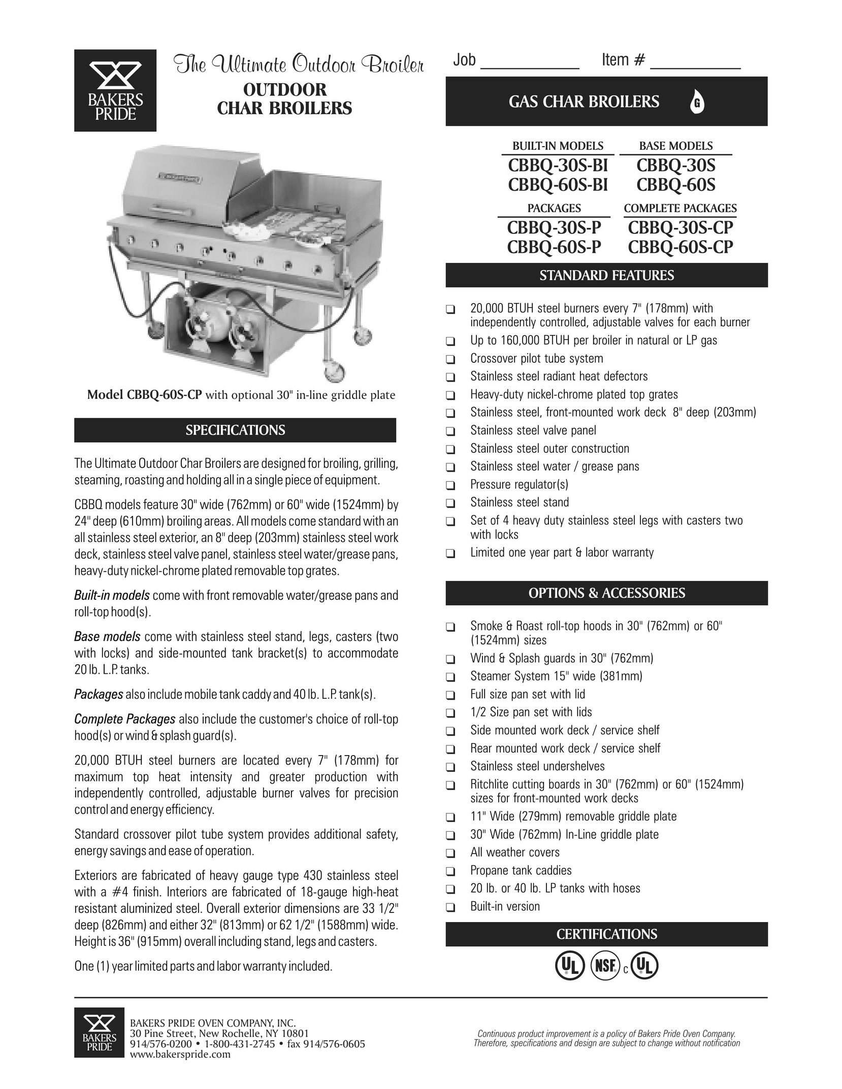 Bakers Pride Oven CBBQ-30S Oven User Manual