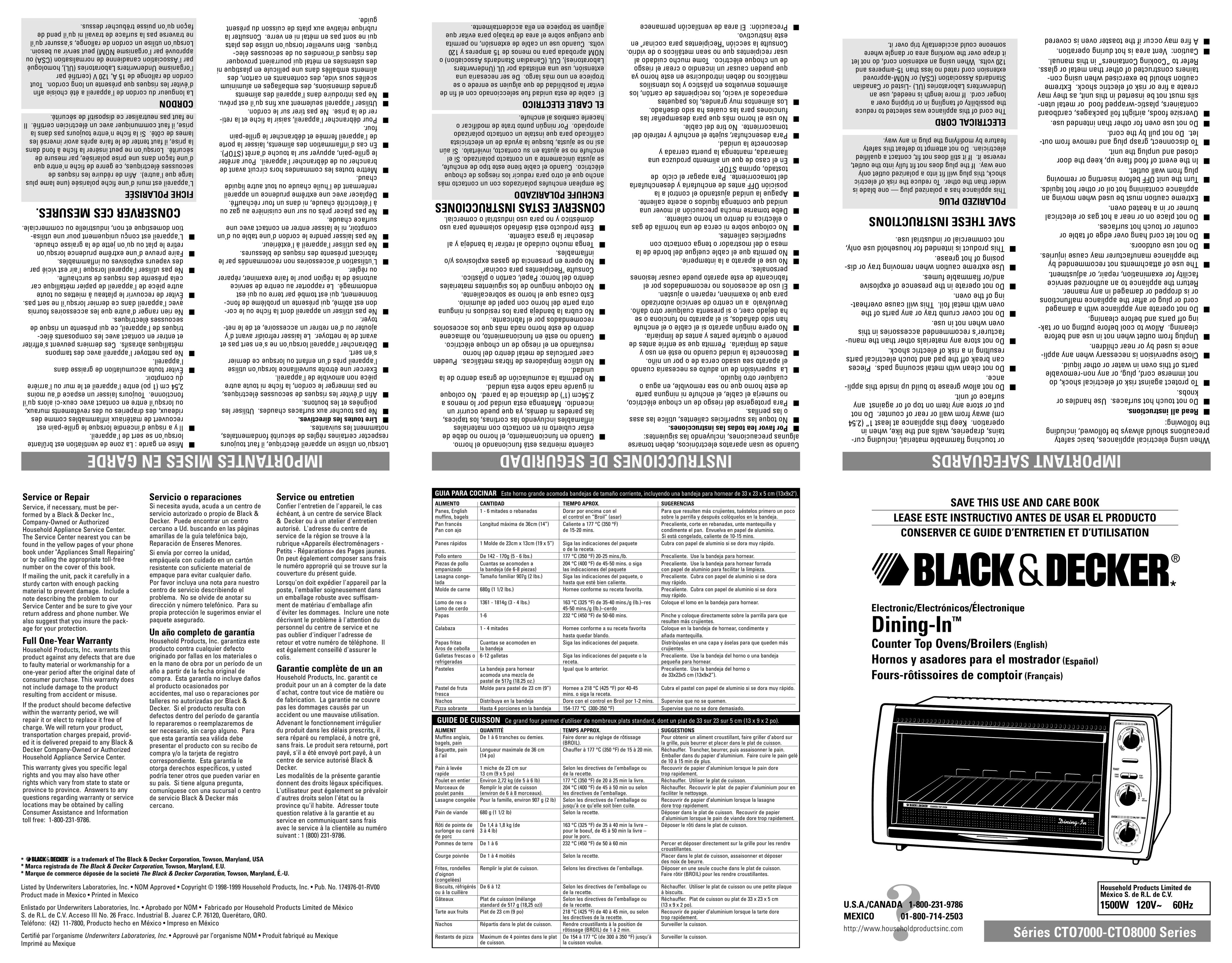 Black & Decker CTO7000 Oven User Manual