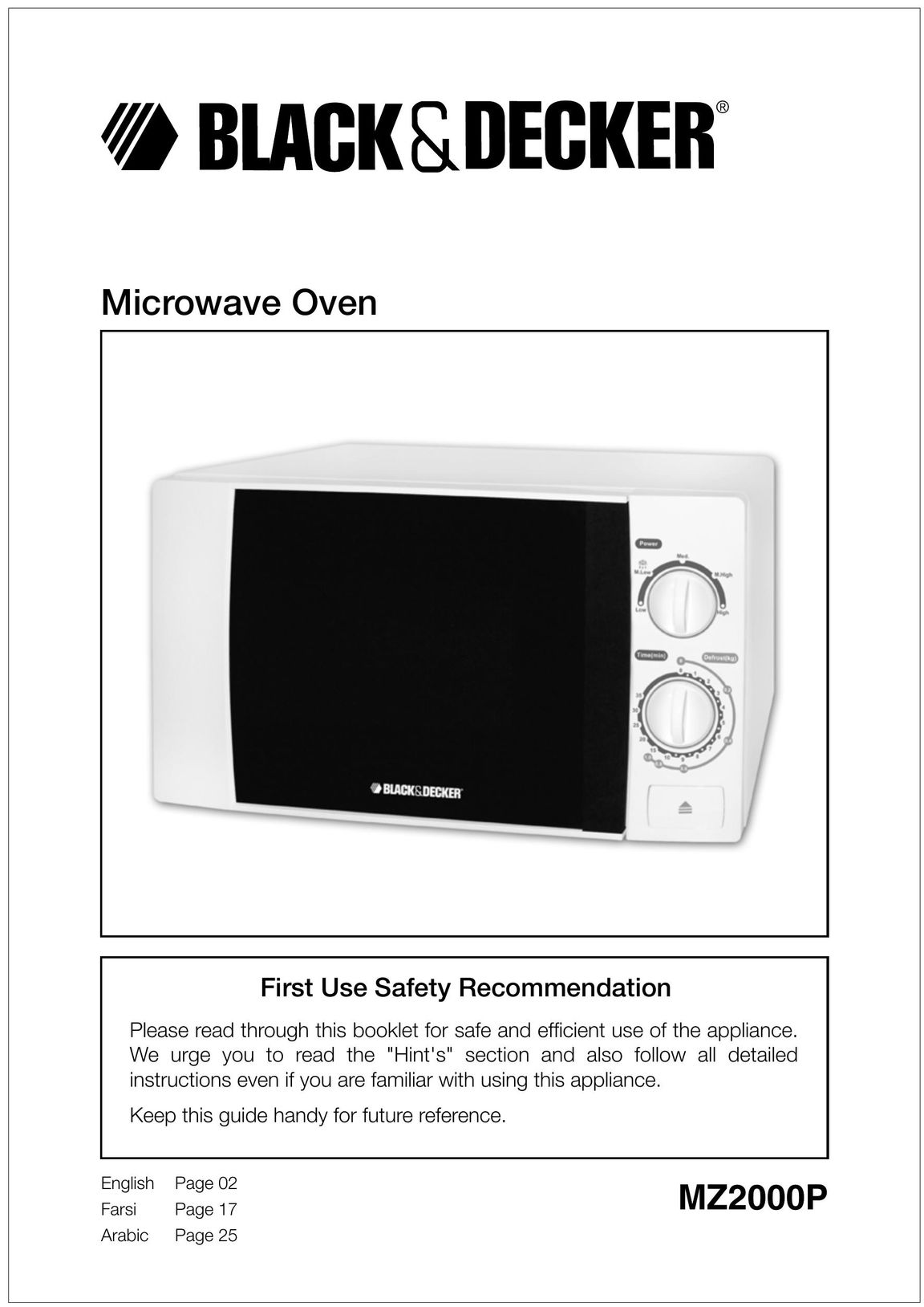 Black & Decker MZ2000P Oven User Manual