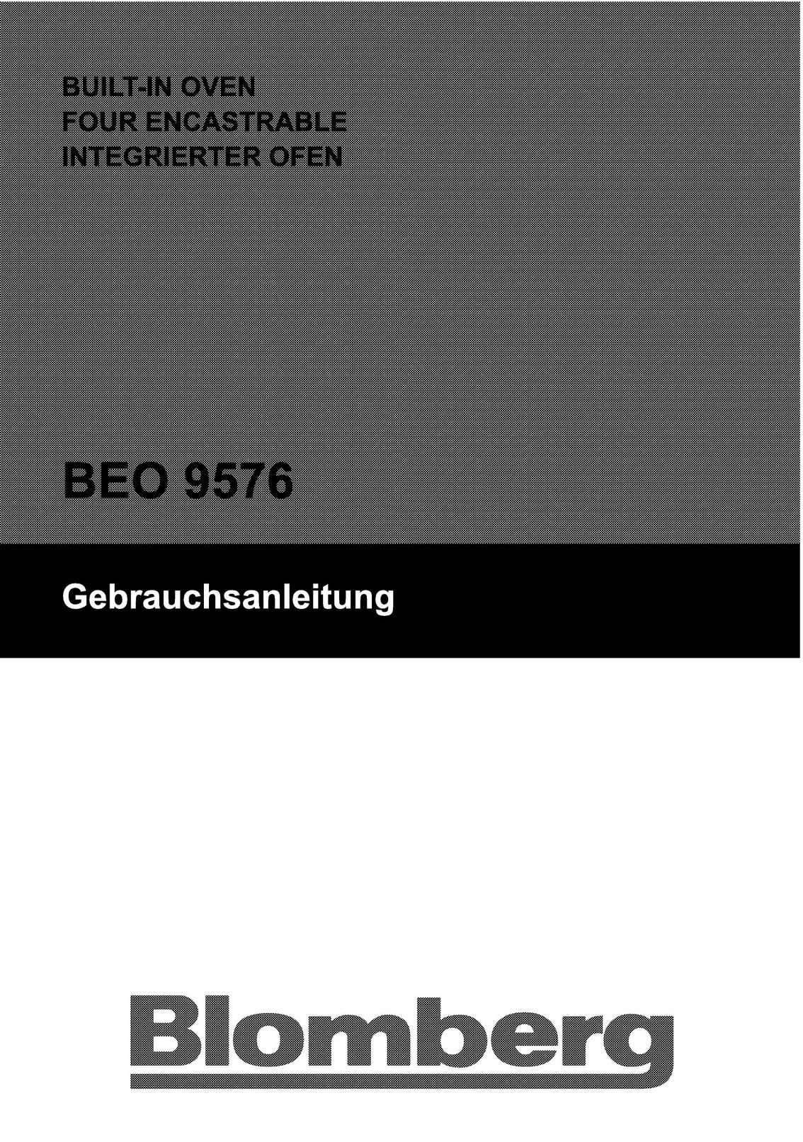 Blomberg beo 9576 Oven User Manual