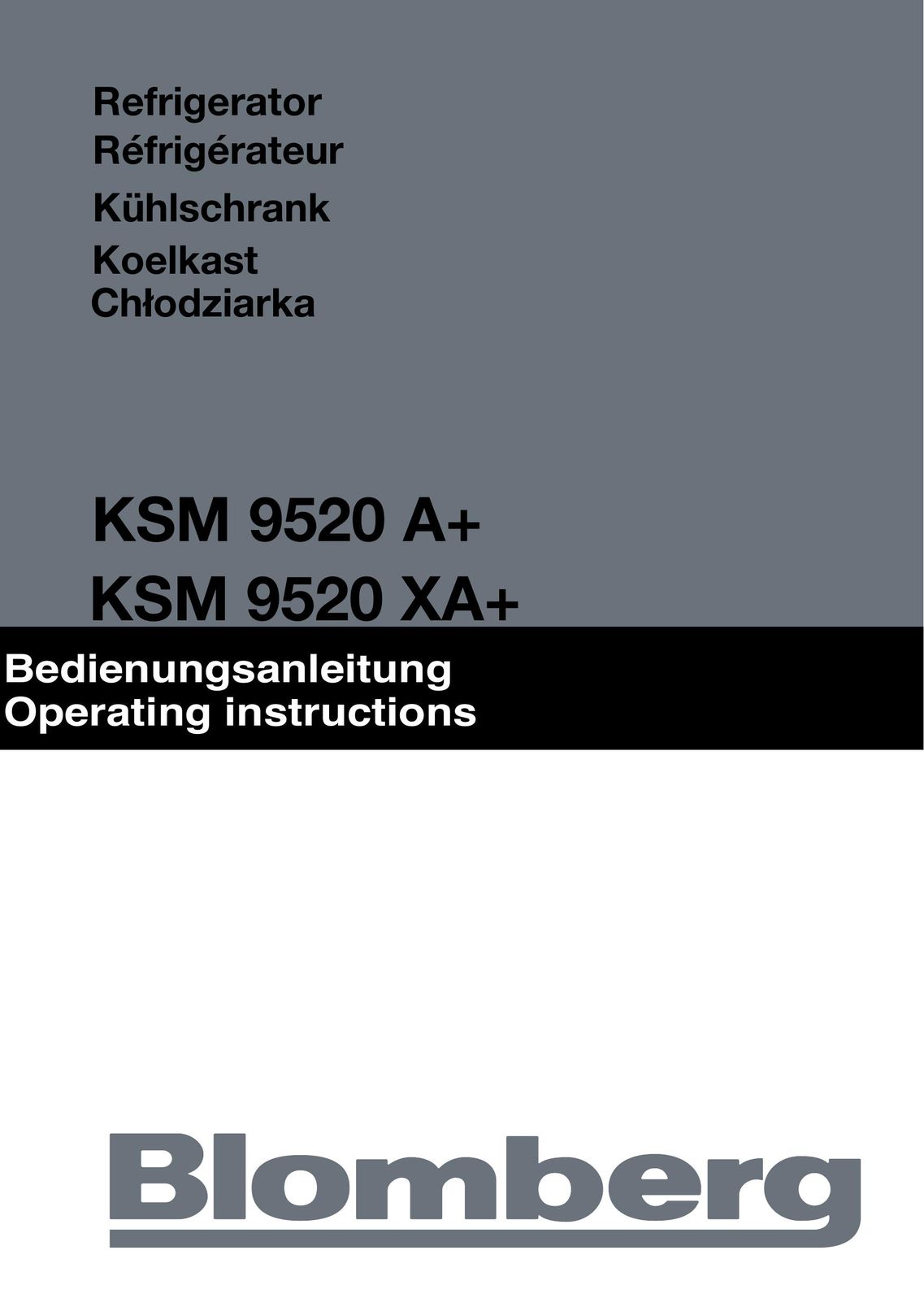 Blomberg KSM 9520 A+ Oven User Manual