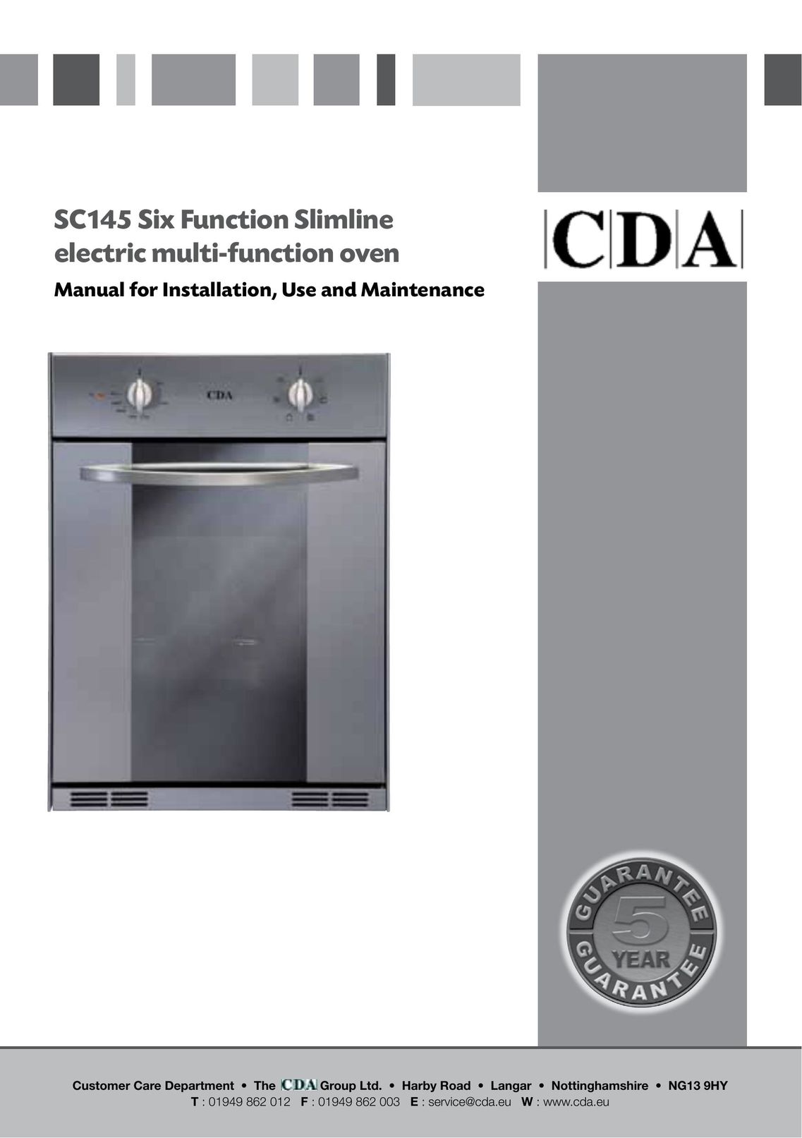 CDA SC145 Oven User Manual