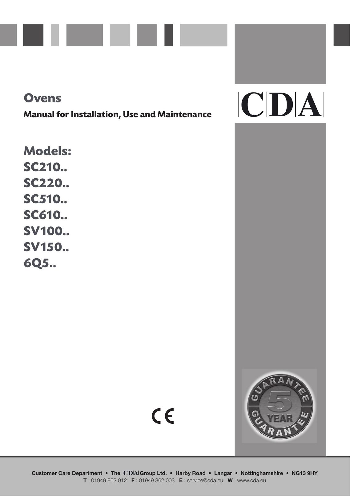 CDA SC220 Oven User Manual