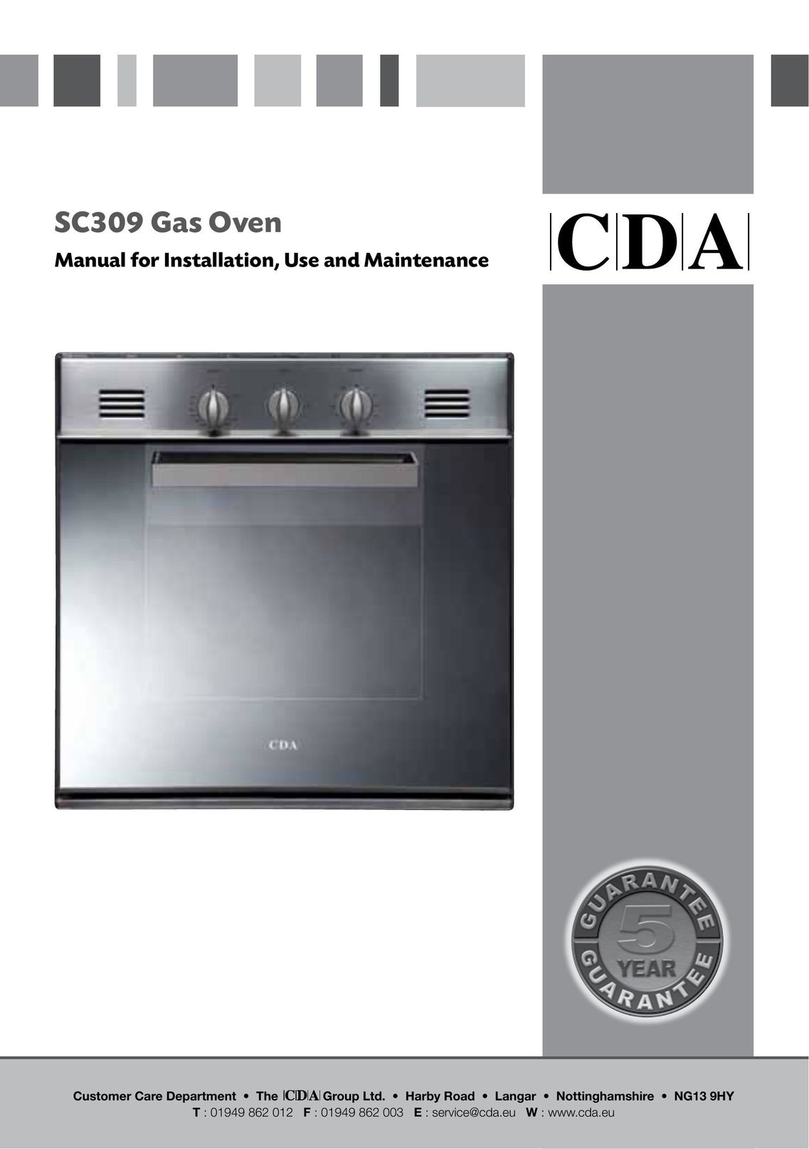 CDA SC309 Oven User Manual