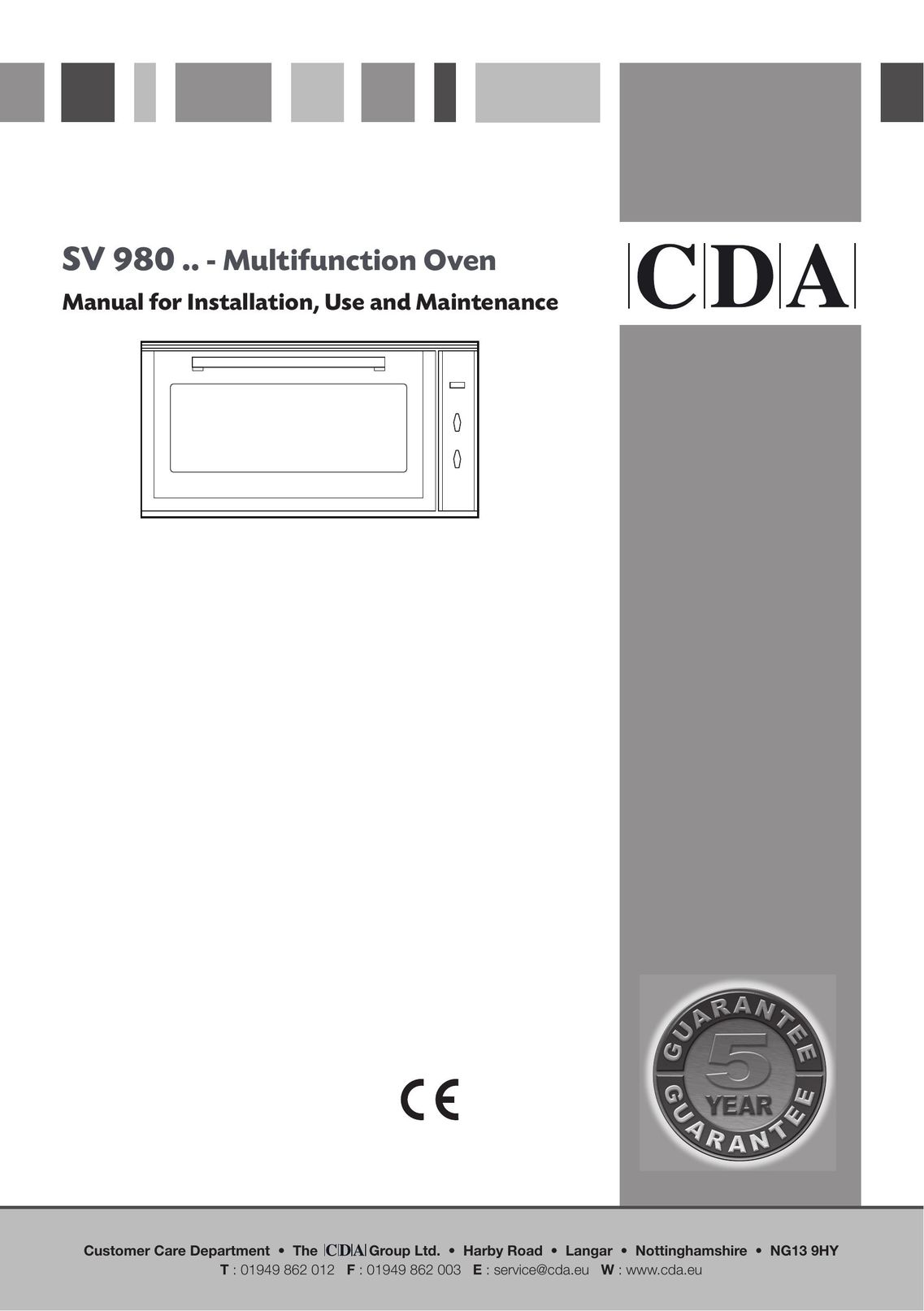 CDA SV 980 Oven User Manual