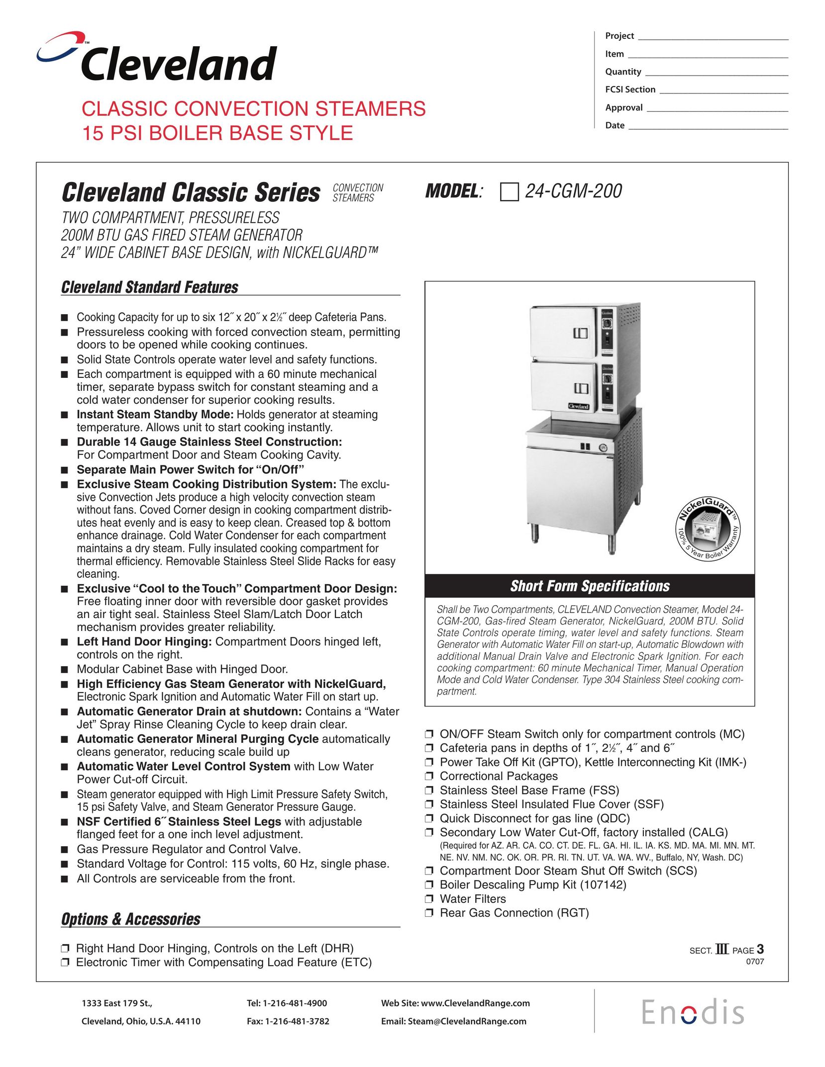 Cleveland Range 24-CGM-200 Oven User Manual