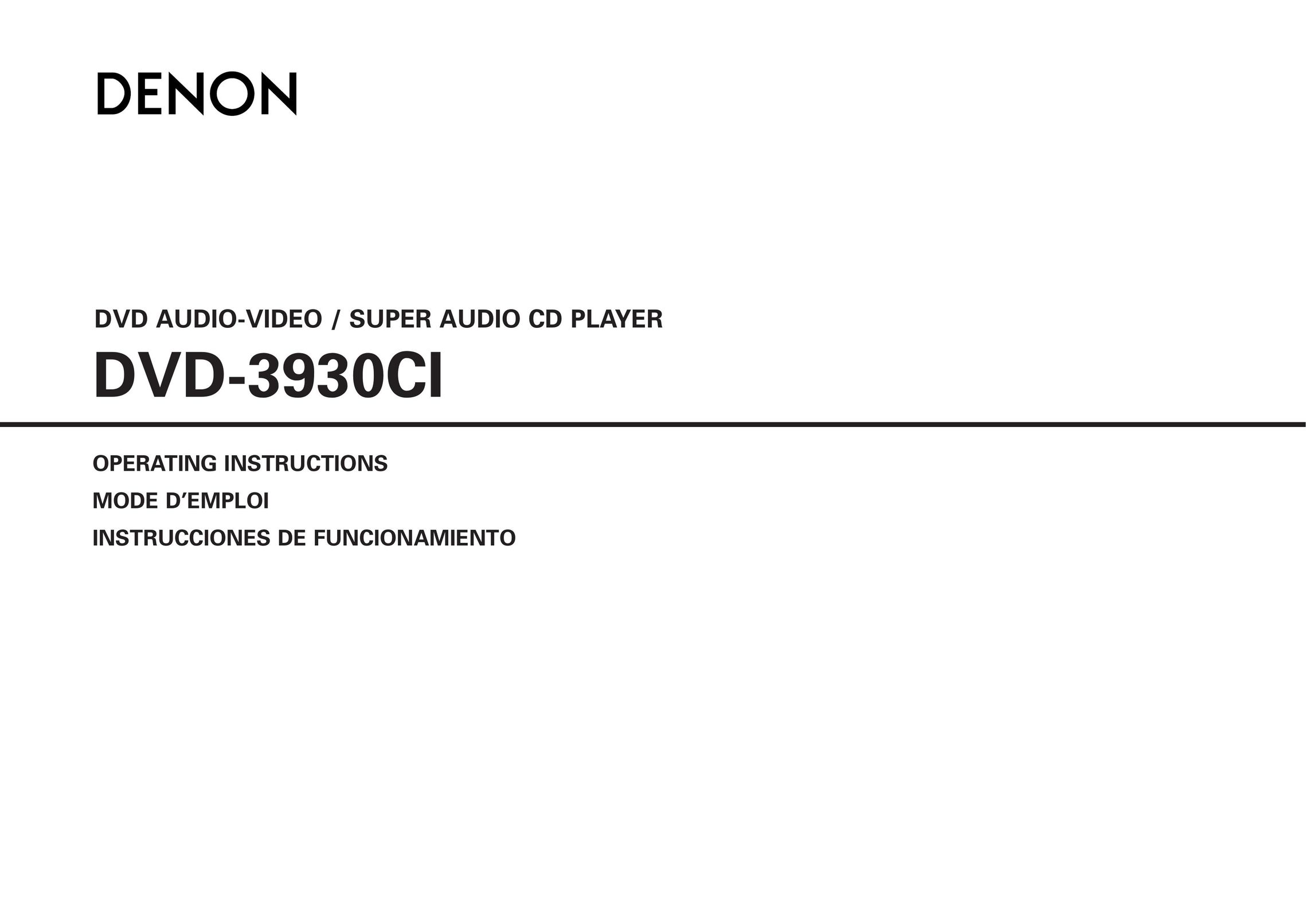 Denon DVD-3930CI Oven User Manual