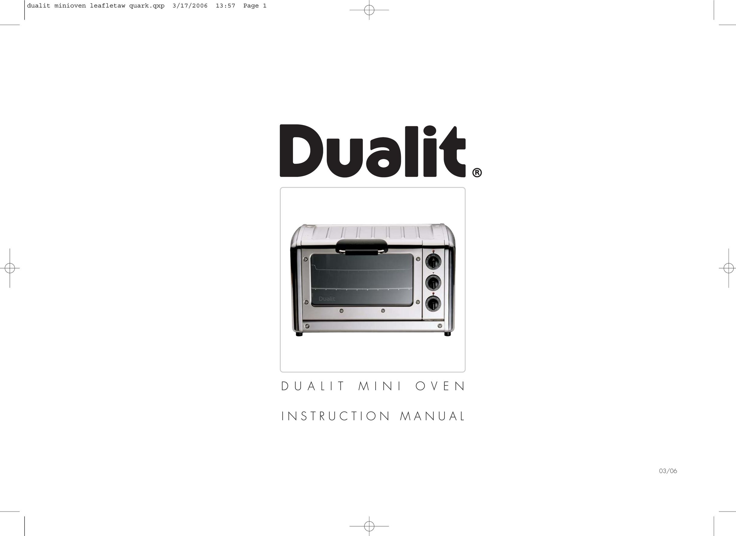 Dualit Mini Oven Oven User Manual