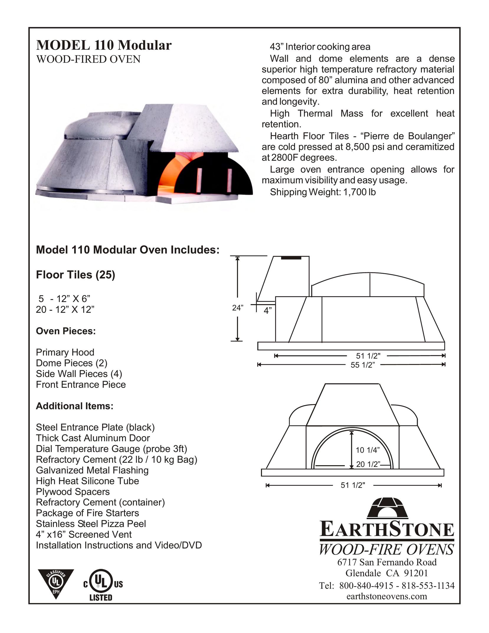 EarthStone 110 Modular Oven User Manual