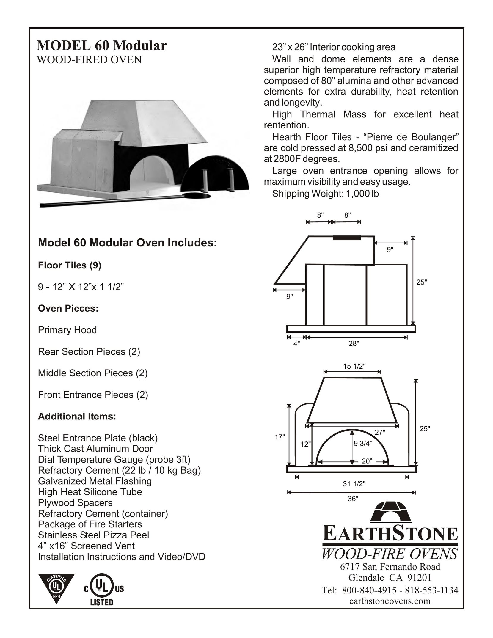 EarthStone 60 Modular Oven User Manual