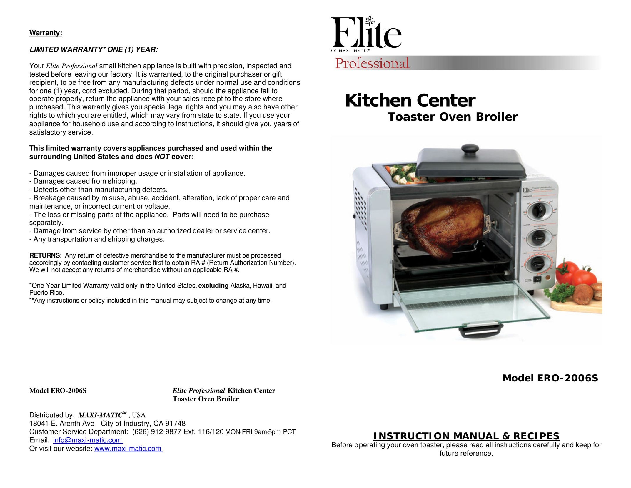 Elite ERO-2006S Oven User Manual