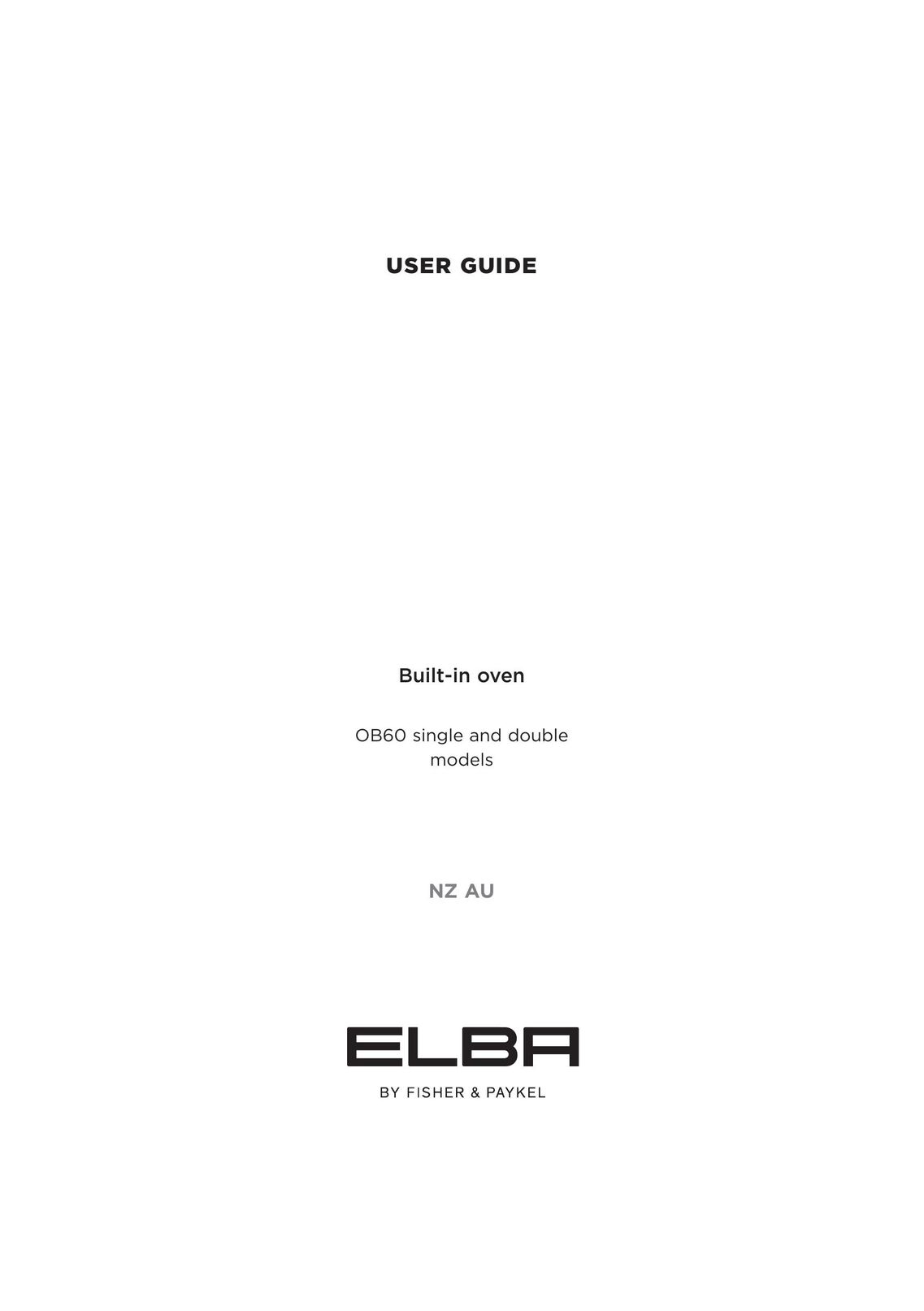 Fisher & Paykel OB60 Oven User Manual