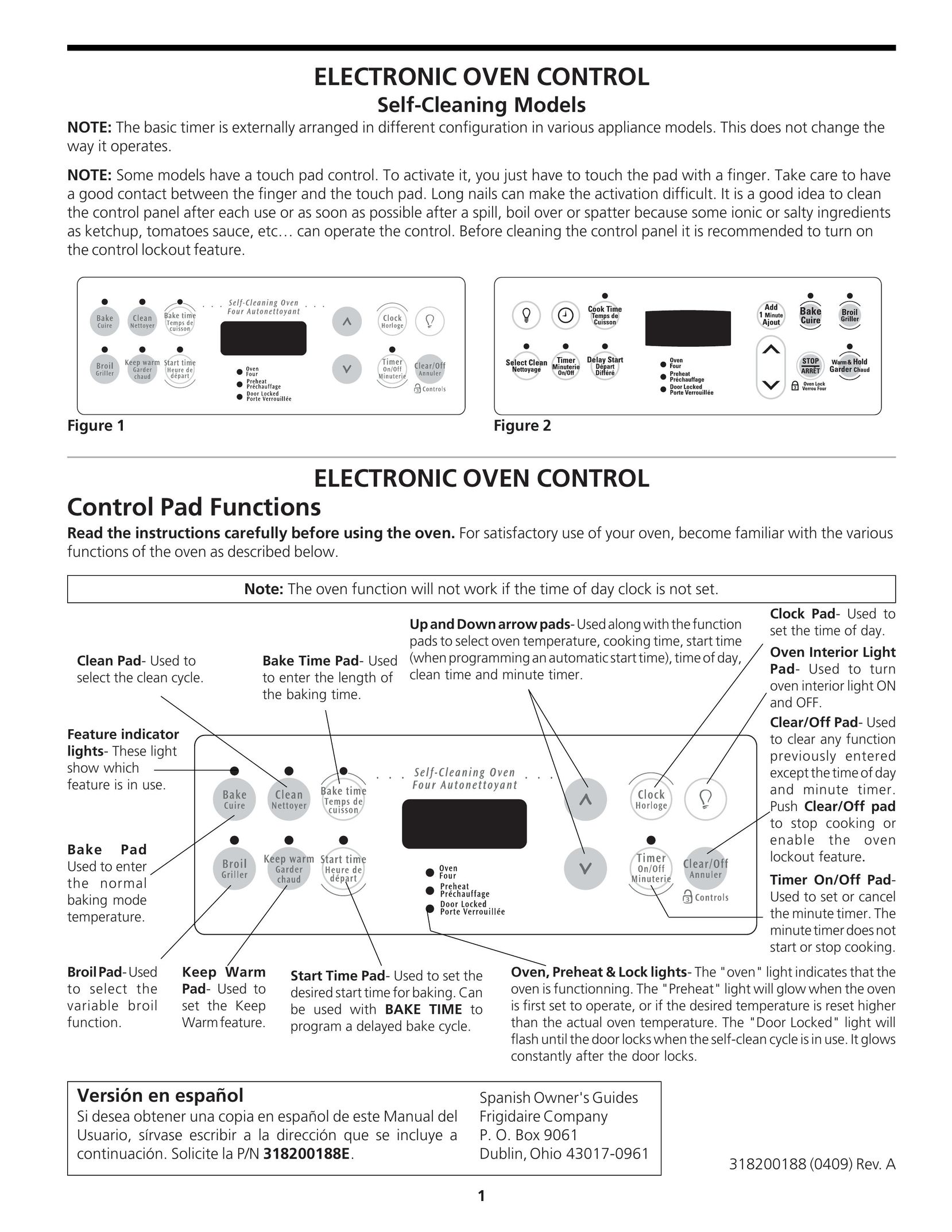 Frigidaire CFEB30S5GC Oven User Manual