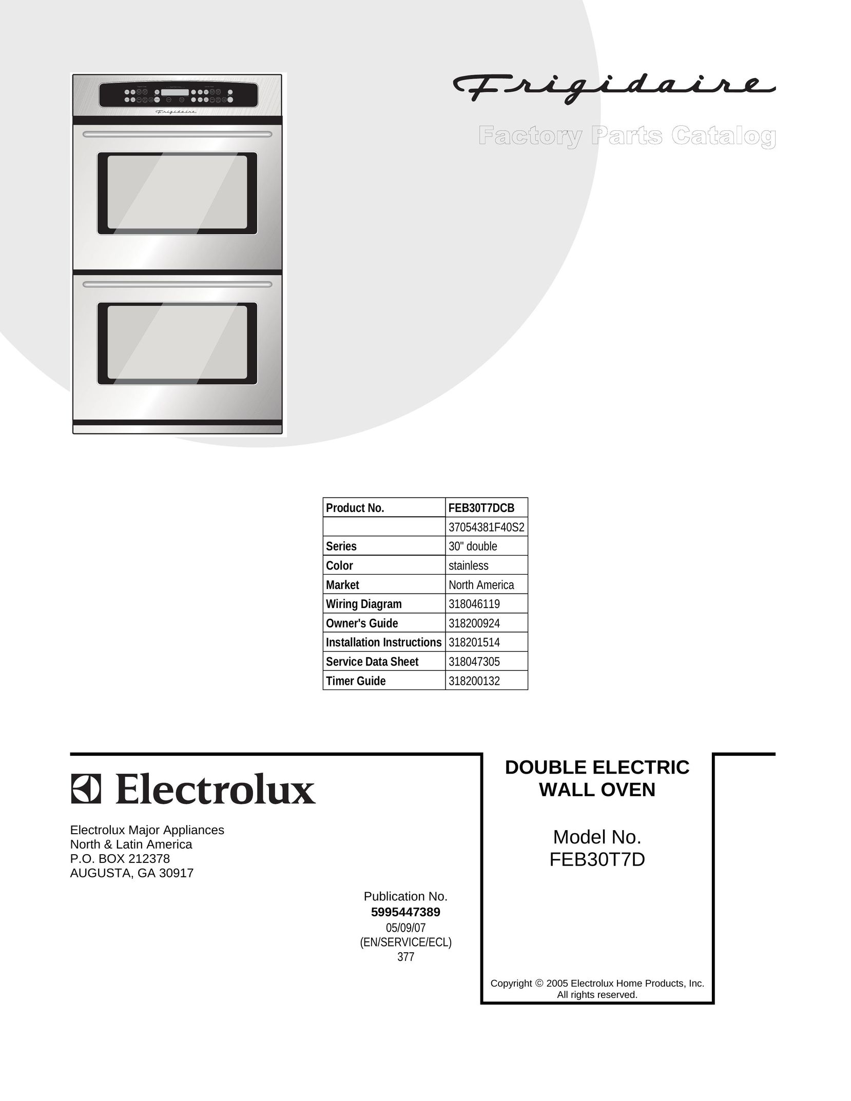 Frigidaire FEB30T7D Oven User Manual