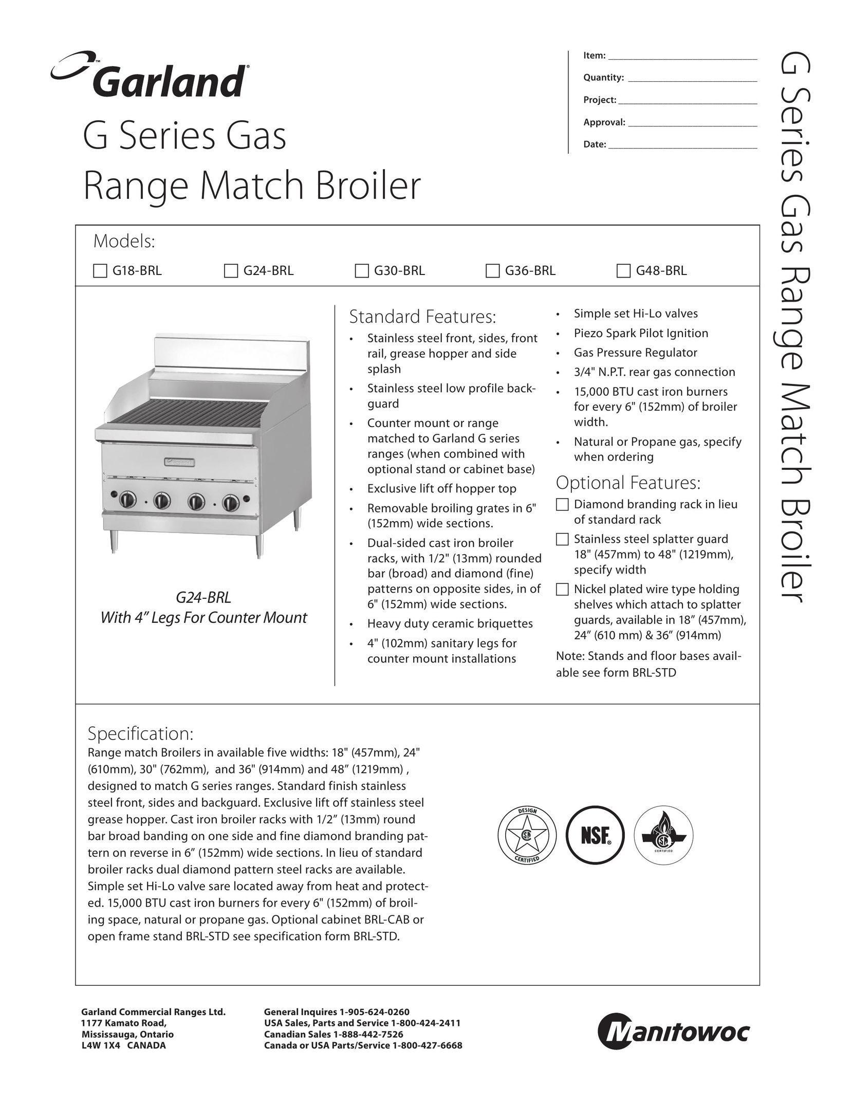 Garland G24-BRL Oven User Manual