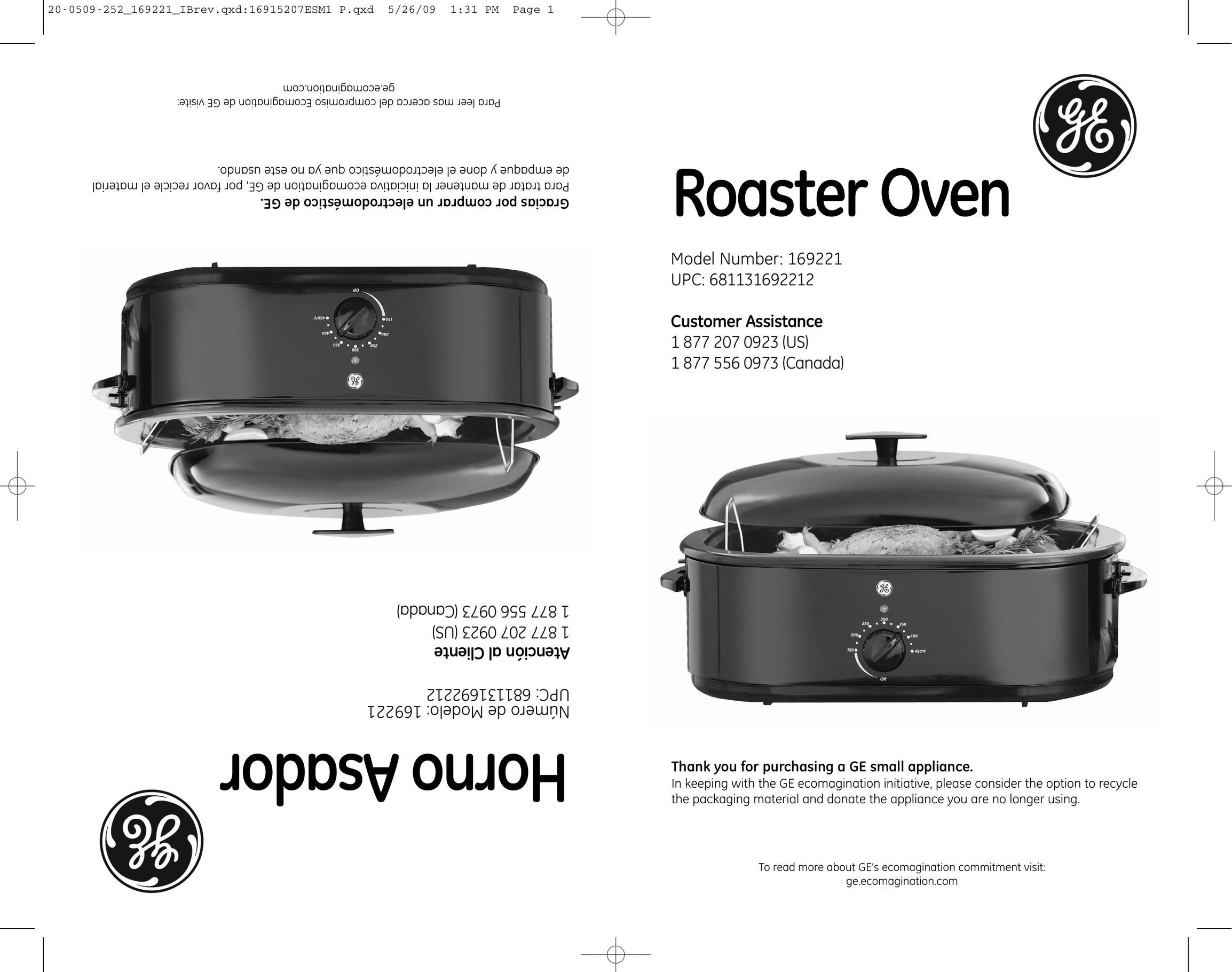 GE 169221 Oven User Manual