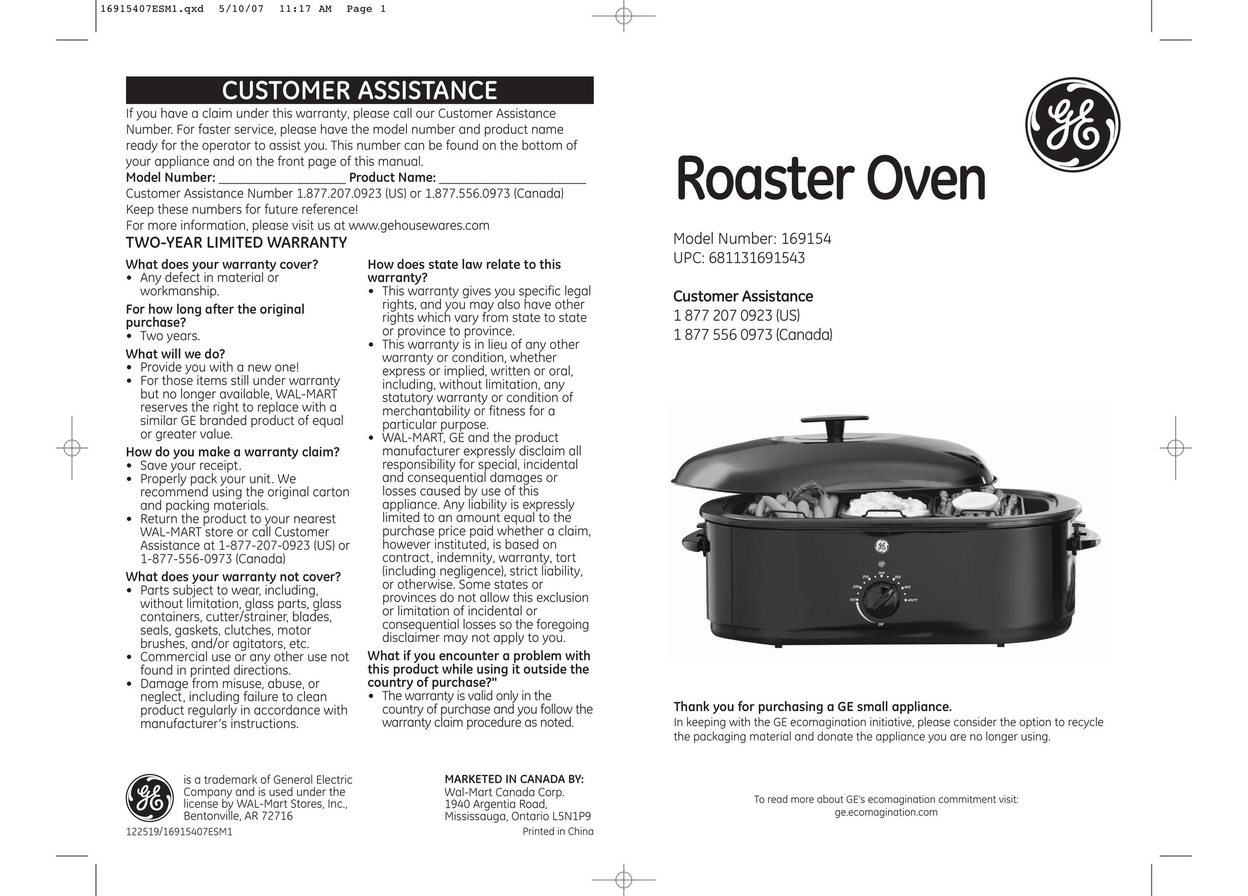 GE 681131691543 Oven User Manual