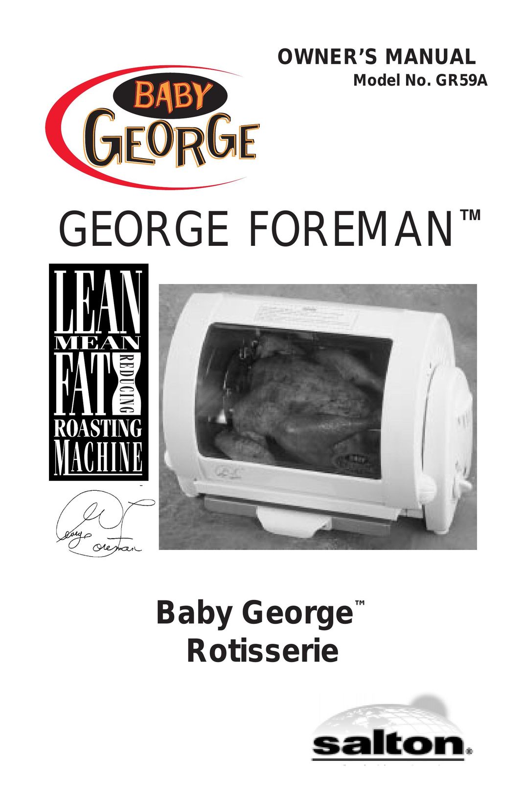 George Foreman GR59A Oven User Manual
