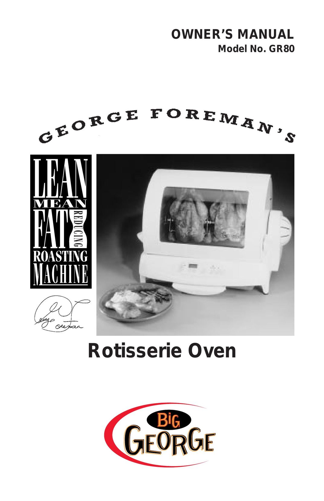 George Foreman GR80 Oven User Manual